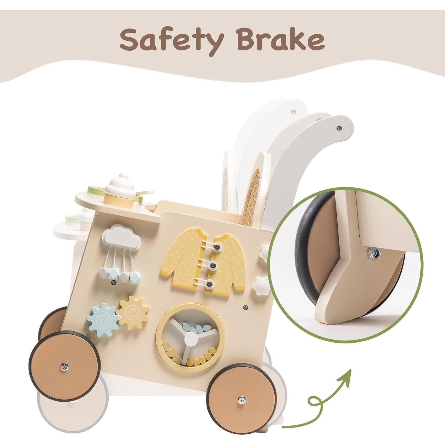 Andador de Madera ROBOTIME para Bebés con Freno de Seguridad