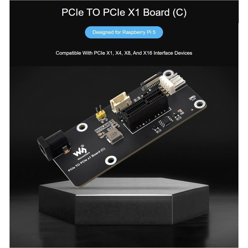 Adaptador PCIe a PCIe x1 (C) Waveshare para Raspberry Pi 5