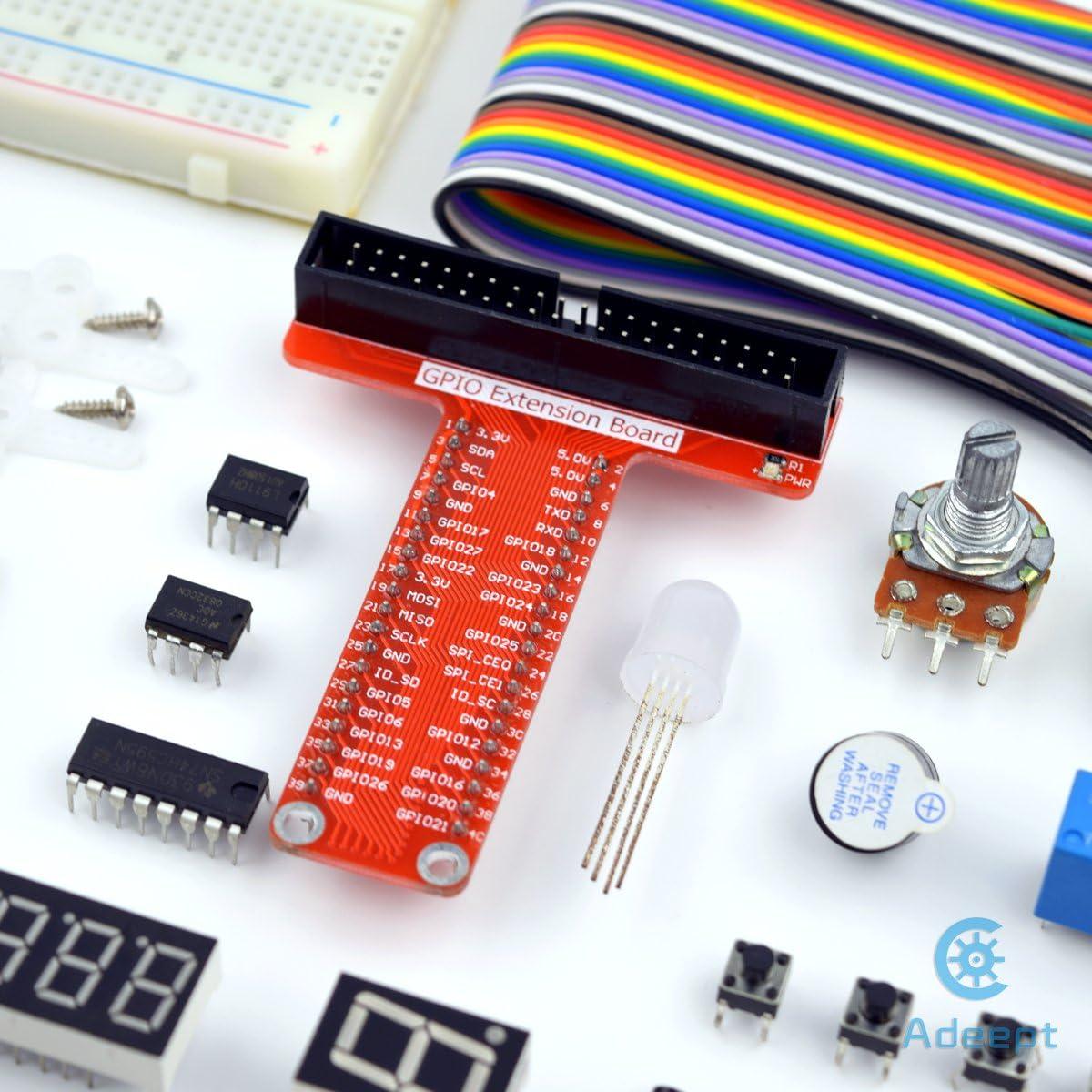 Kit de inicio Adeept para Raspberry Pi 4 y 3 con 160 piezas