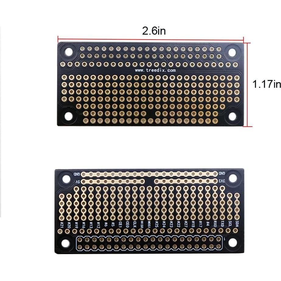 2pcs GPIO Protoboard Breadboard HAT with Female Pin Connector PCB Prototyping Board Pi Zero Board Compatible with Raspberry Pi Zero(unwelding