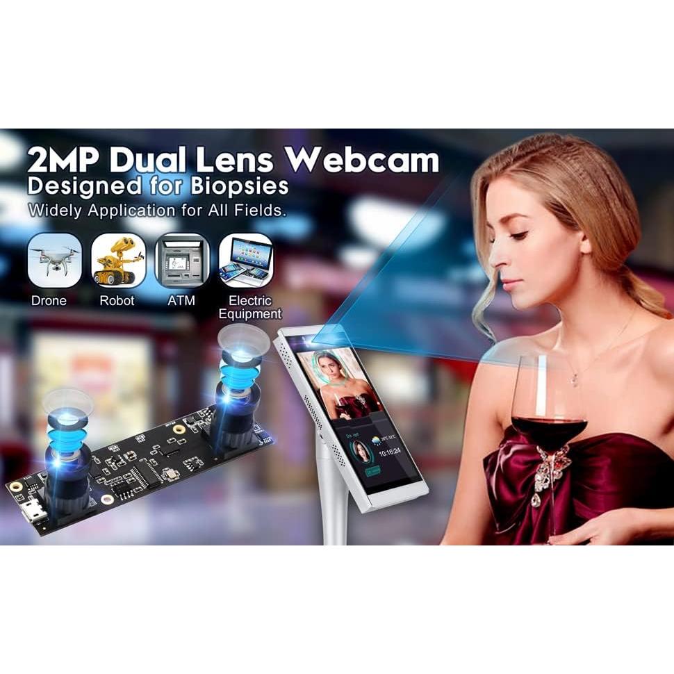 Módulo de cámara USB 1080P ELP Doble Lente 3D 100°