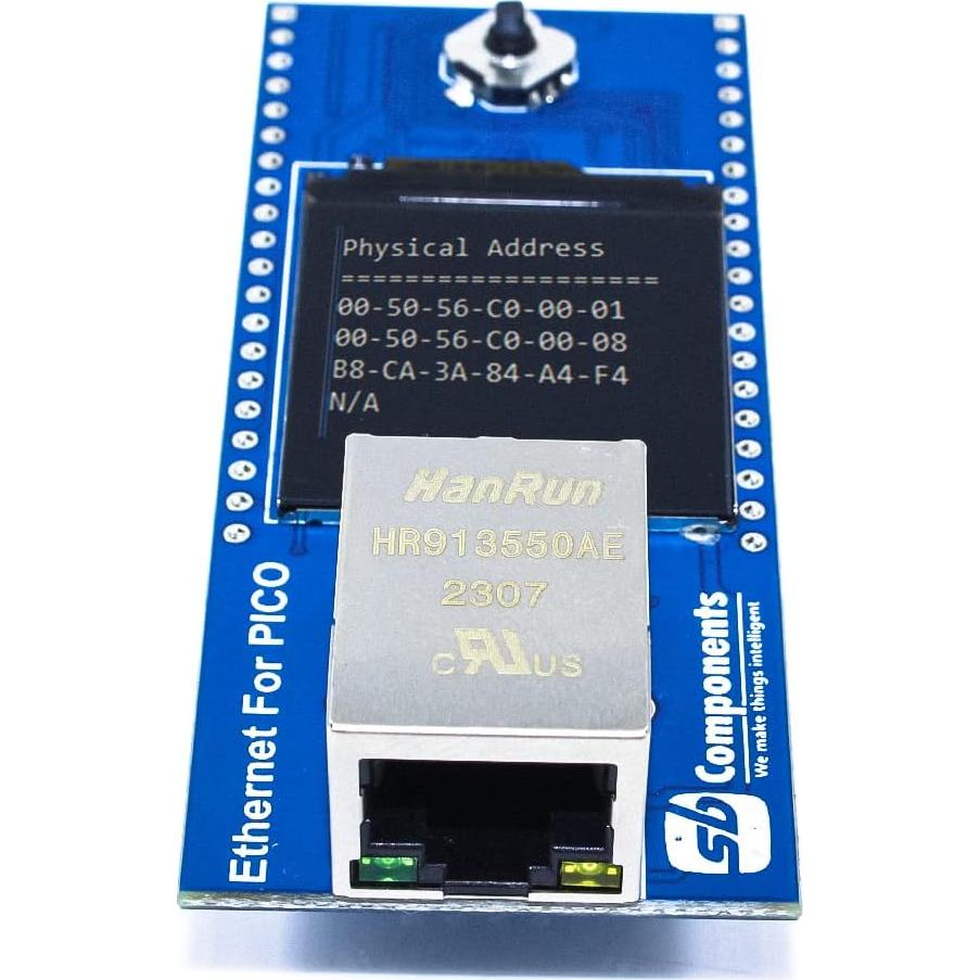 HAT Ethernet NetPi para Raspberry Pi Pico con LCD 1.3"