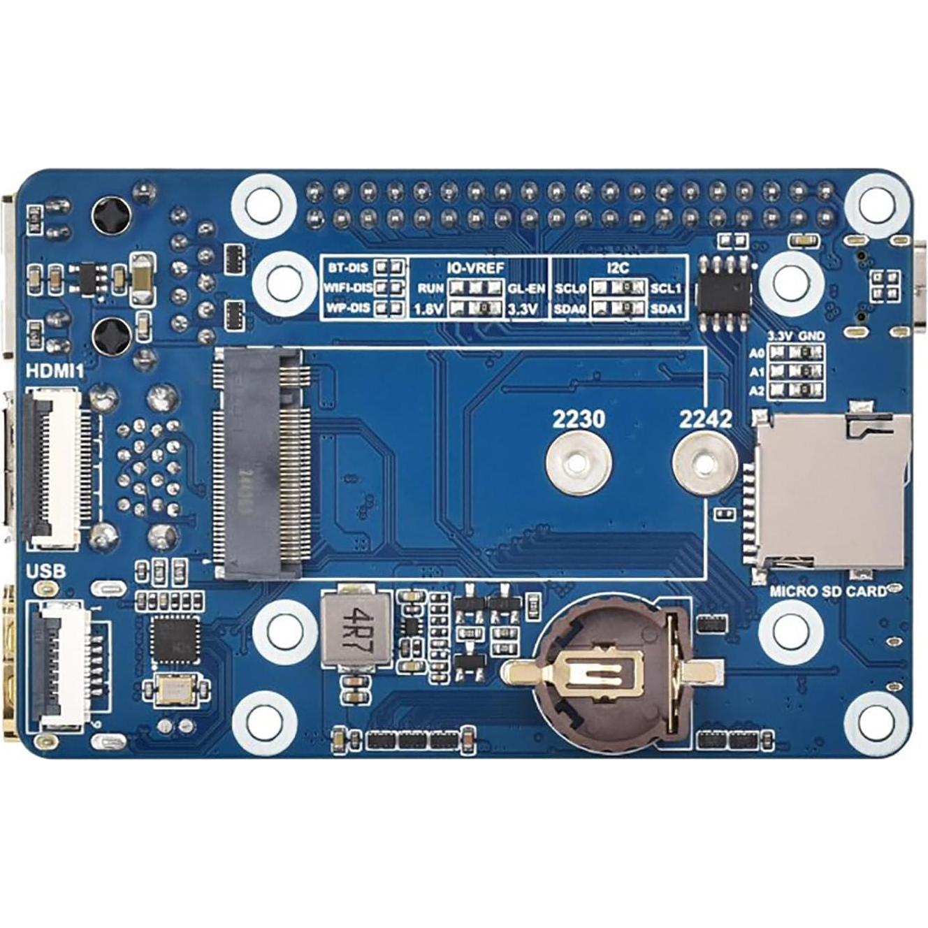 Placa Base Compacta iiunius para Raspberry Pi 5 CM5 con EEPROM