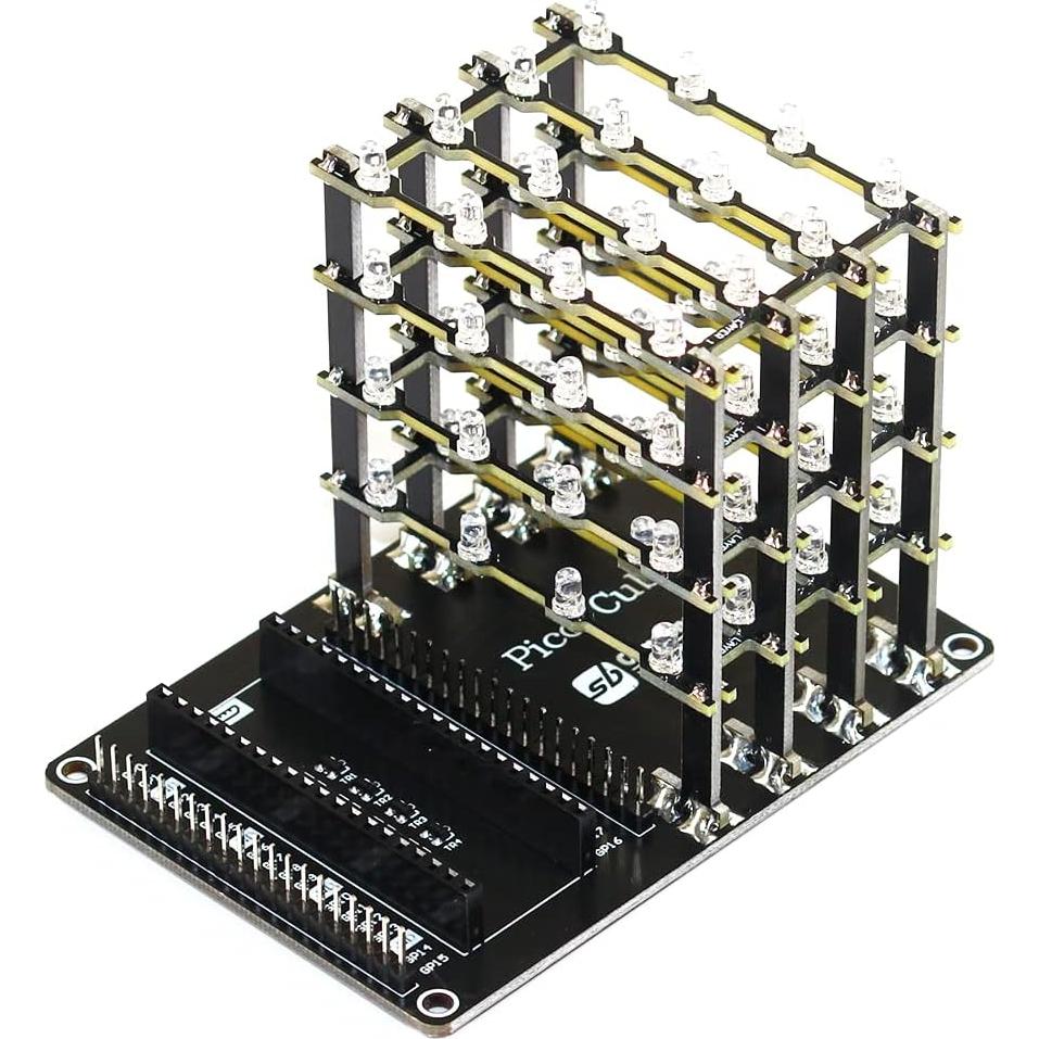 Cubo LED 4x4x4 HAT sb components para Raspberry Pi Pico Azul