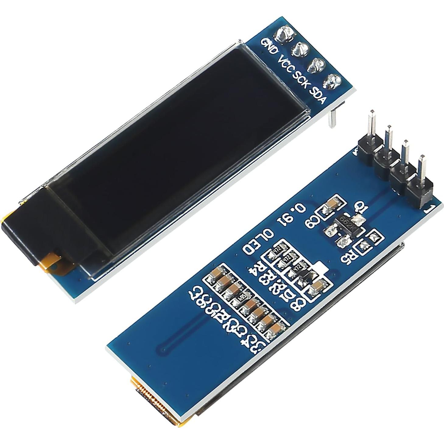 6 Módulos Pantalla OLED I2C 0.91" JUZITAO Azul/Blanco