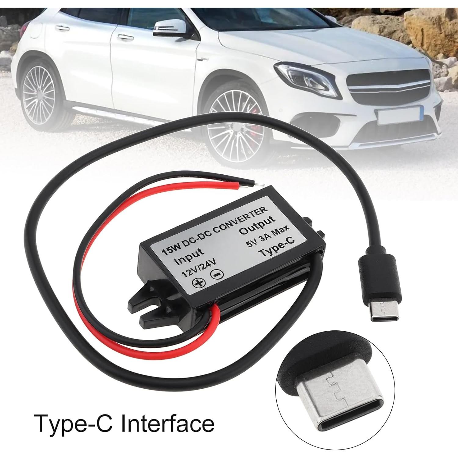 Convertidor Buck 12V/24V a 5V USB-C 3A 15W DiGiYes