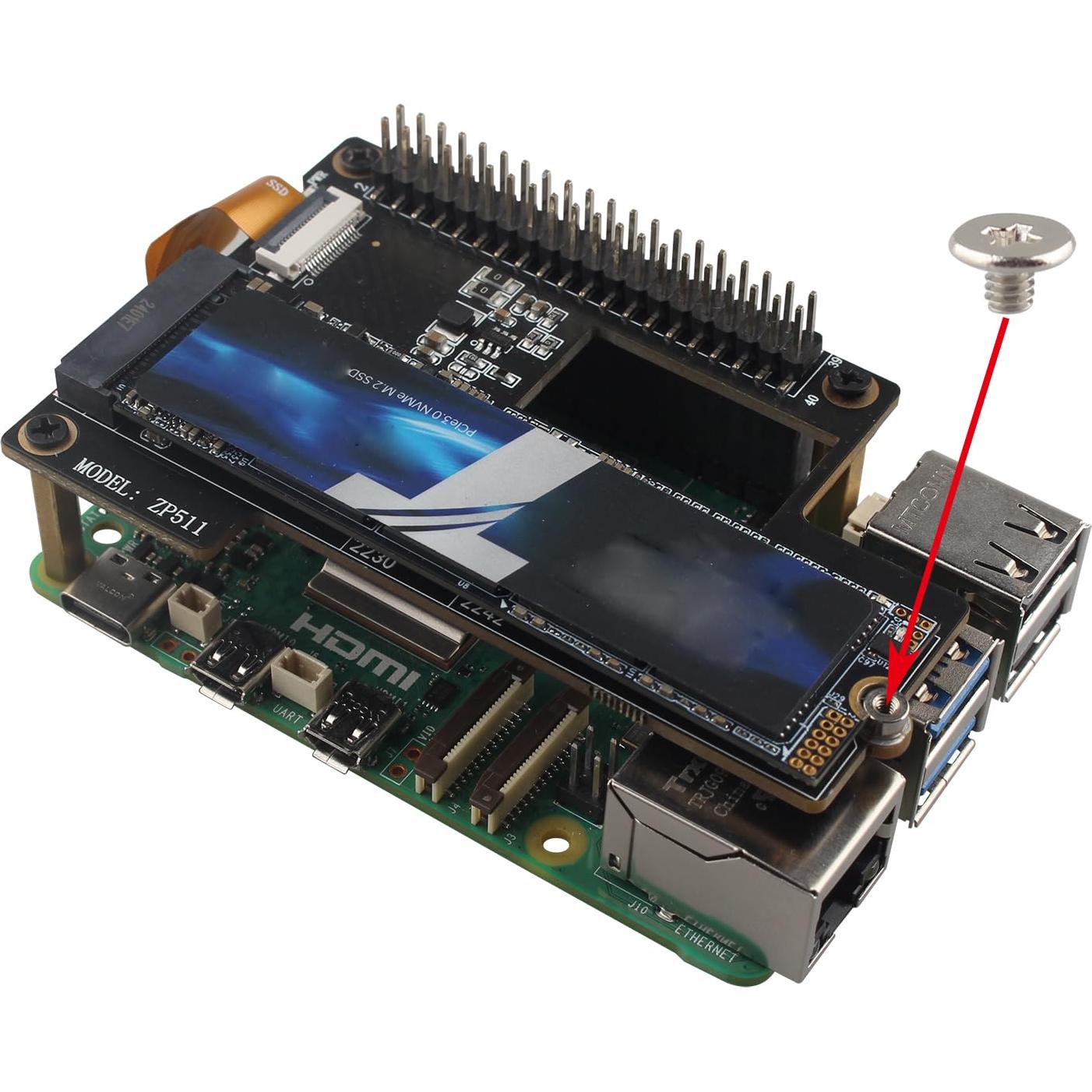 Kit de Tornillos M2 SSD ZDE 10 Piezas con Destornillador