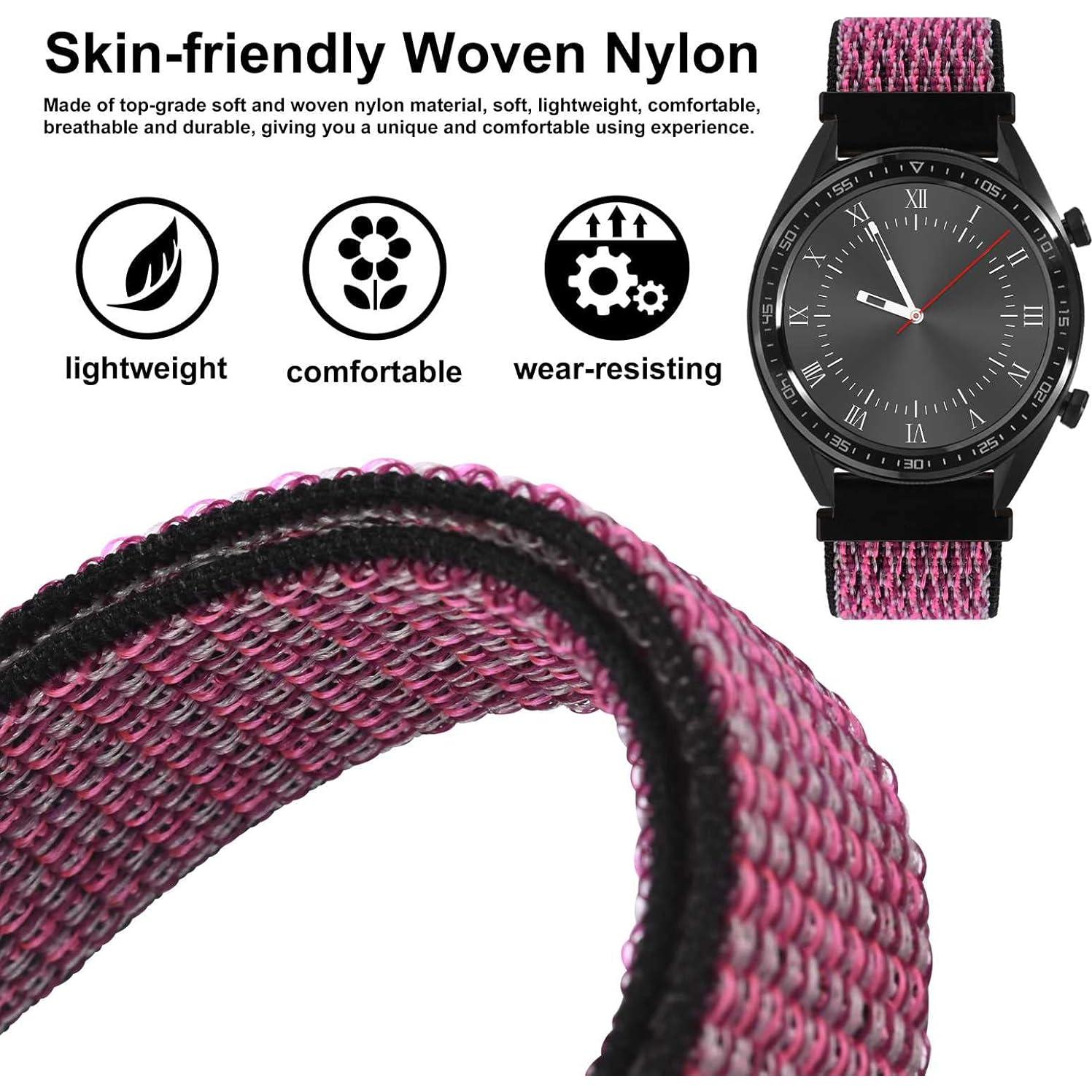 Correa de Reloj Wocci Nylon 22mm Ajustable Ciruela