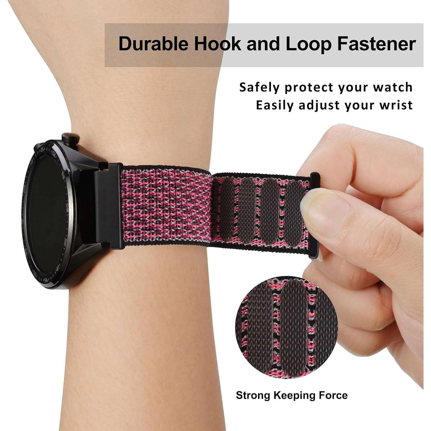 Correa de Reloj Wocci Nylon 22mm Ajustable Ciruela