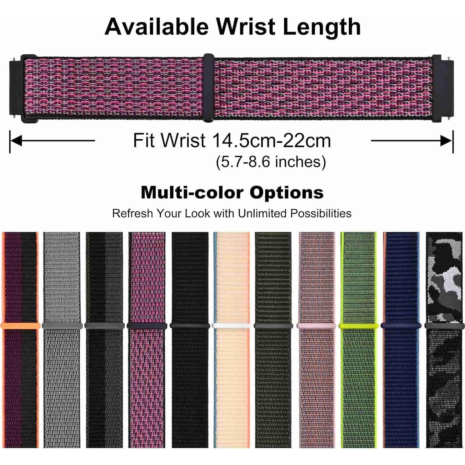 Correa de Reloj Wocci Nylon 22mm Ajustable Ciruela