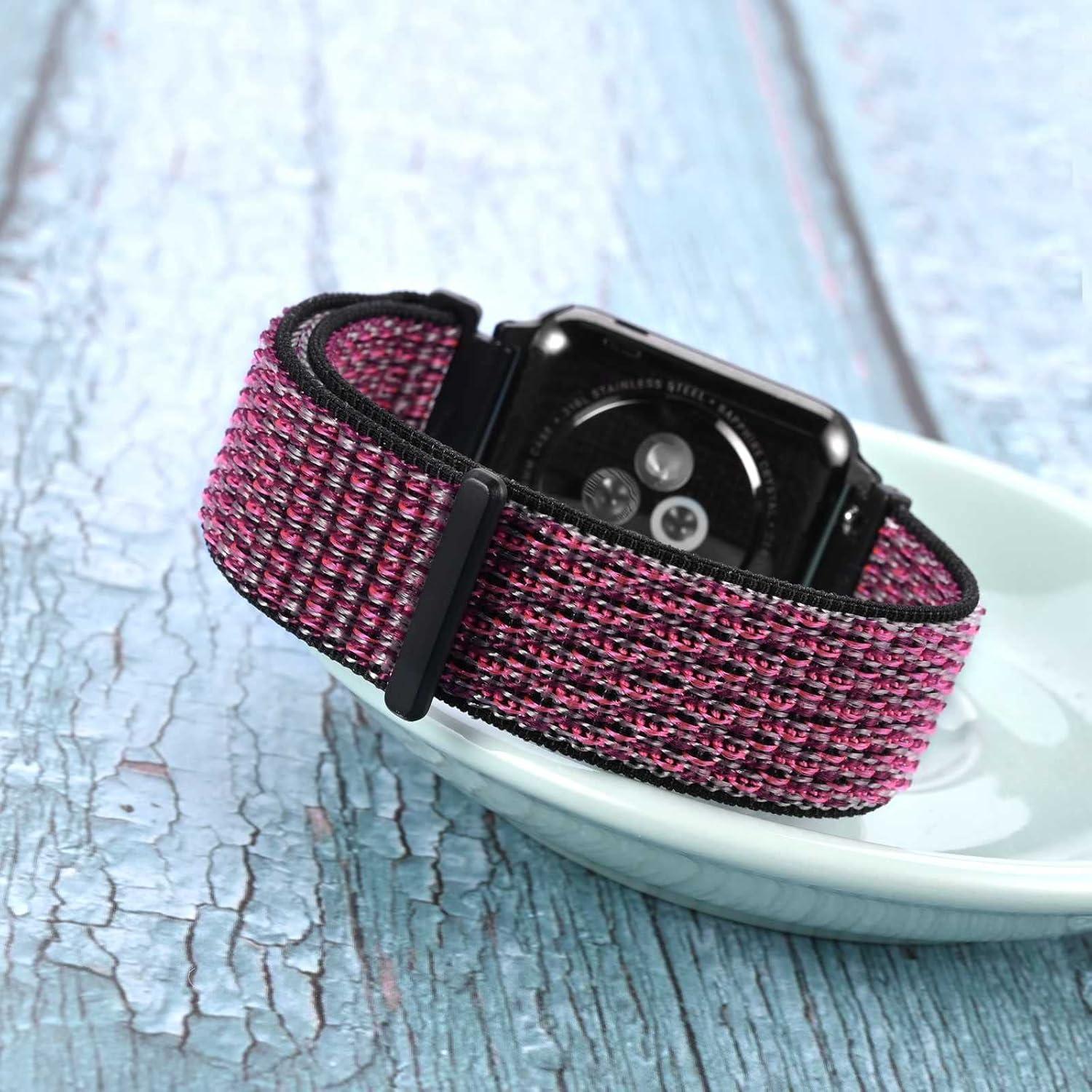 Correa de Reloj Wocci Nylon 22mm Ajustable Ciruela