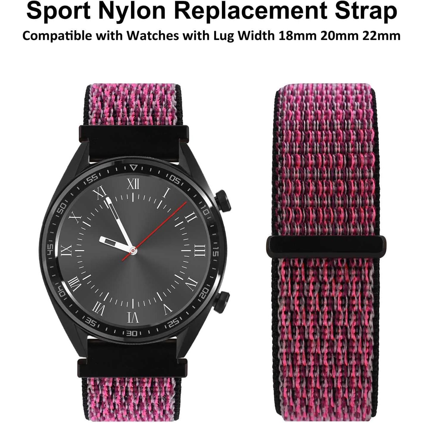 Correa de Reloj Wocci Nylon 22mm Ajustable Ciruela