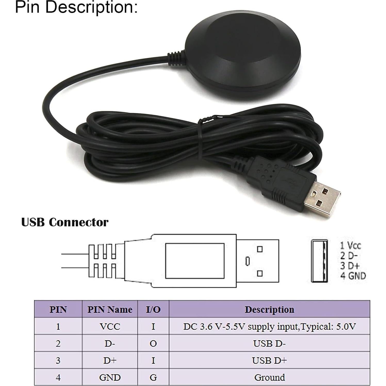 Módulo GPS USB BS-708 Geekstory con Chip G7020-KT y Antena