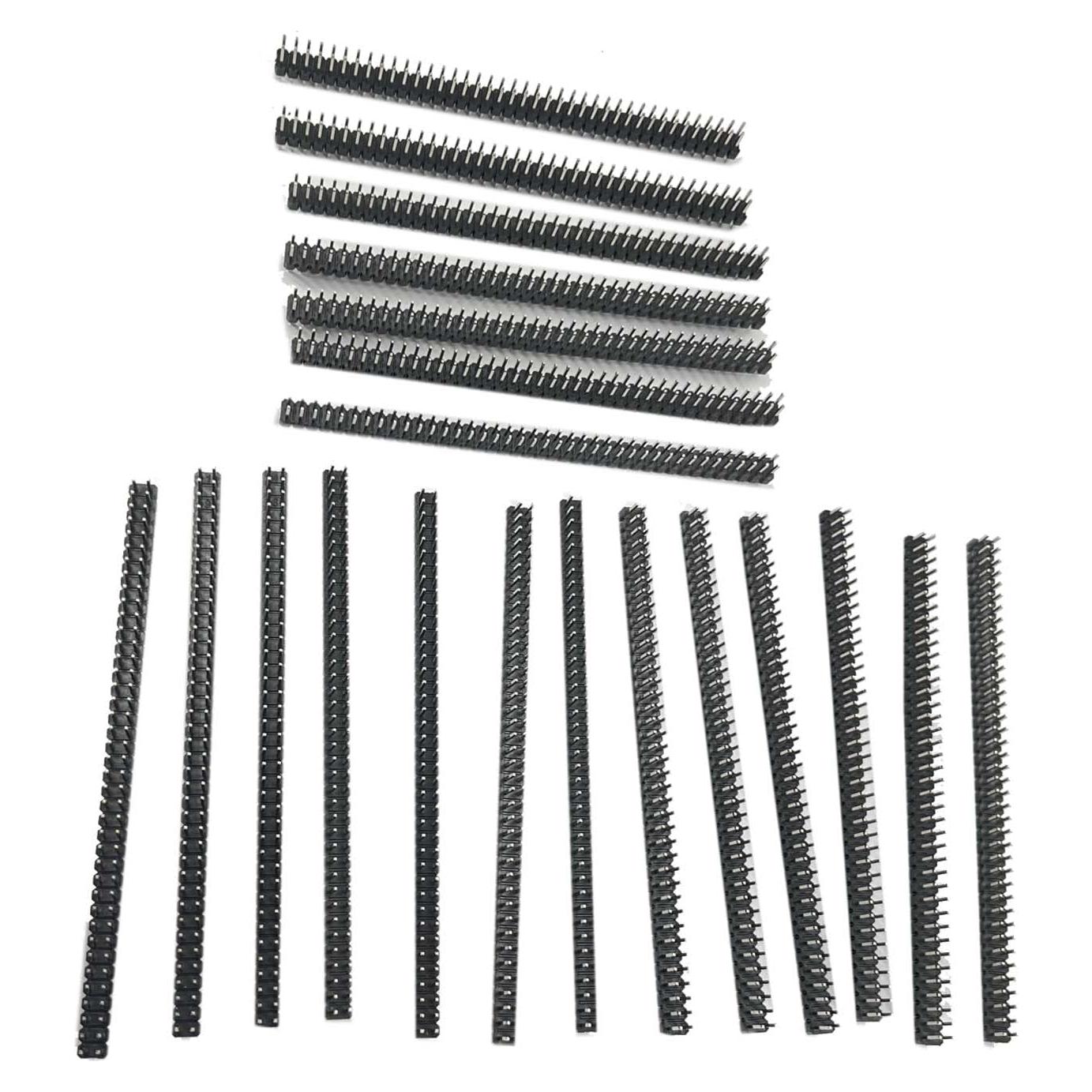 Conector Macho 40 Pines 2.54mm DEVMO Fila Simple Recta Negro