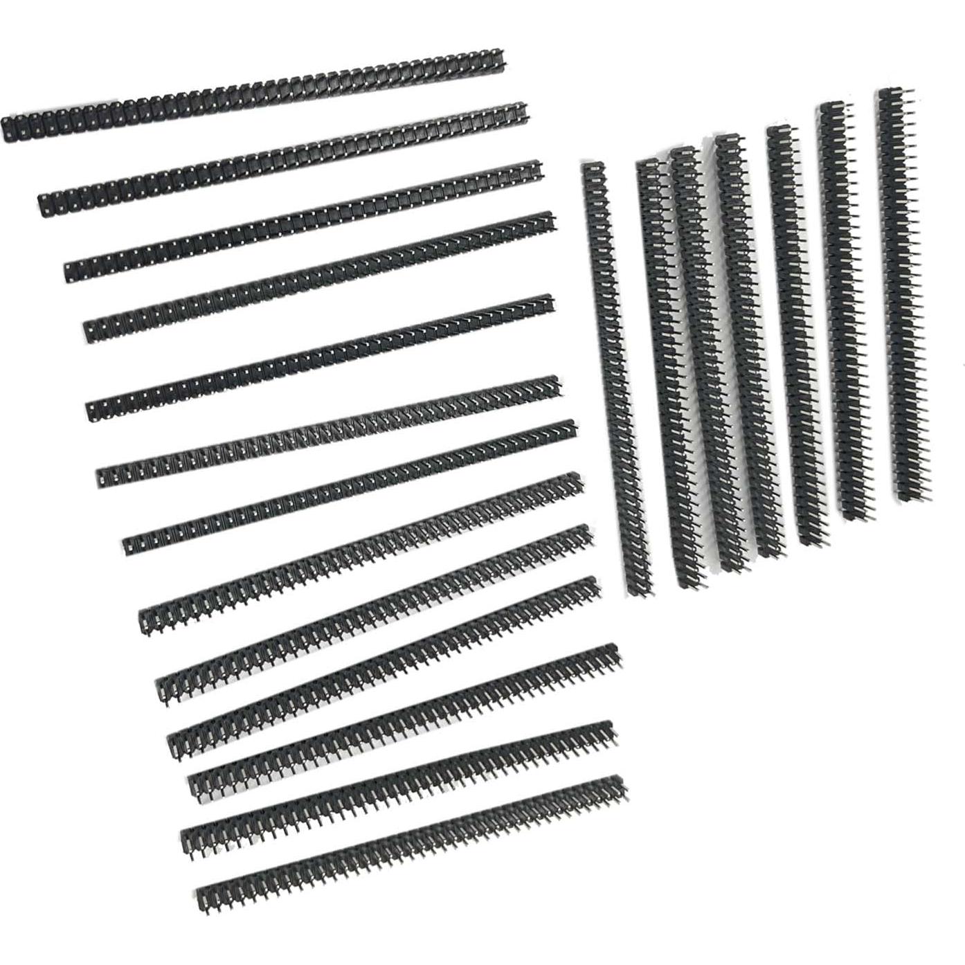 Conector Macho 40 Pines 2.54mm DEVMO Fila Simple Recta Negro