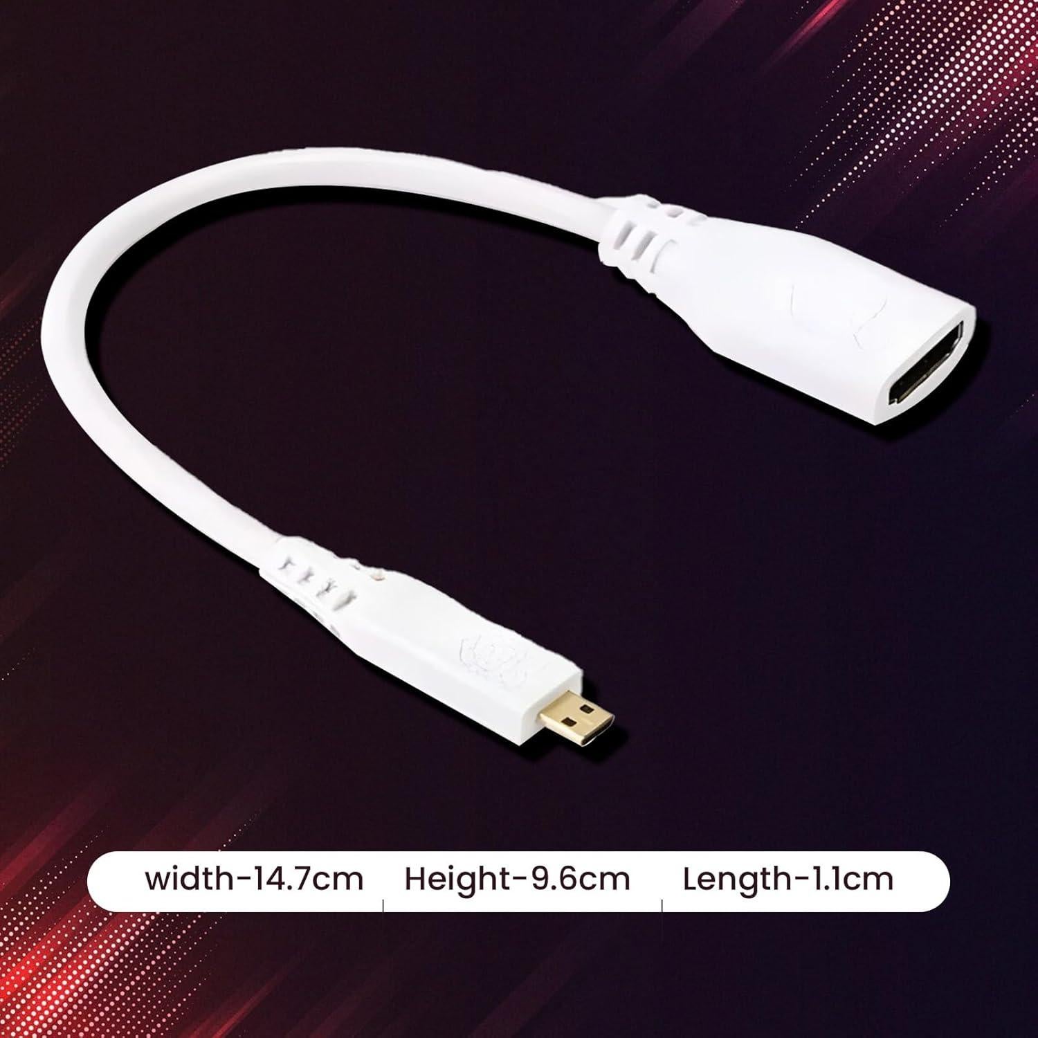 Cable Micro HDMI a HDMI-A 23.5cm sb components para Raspberry Pi 4