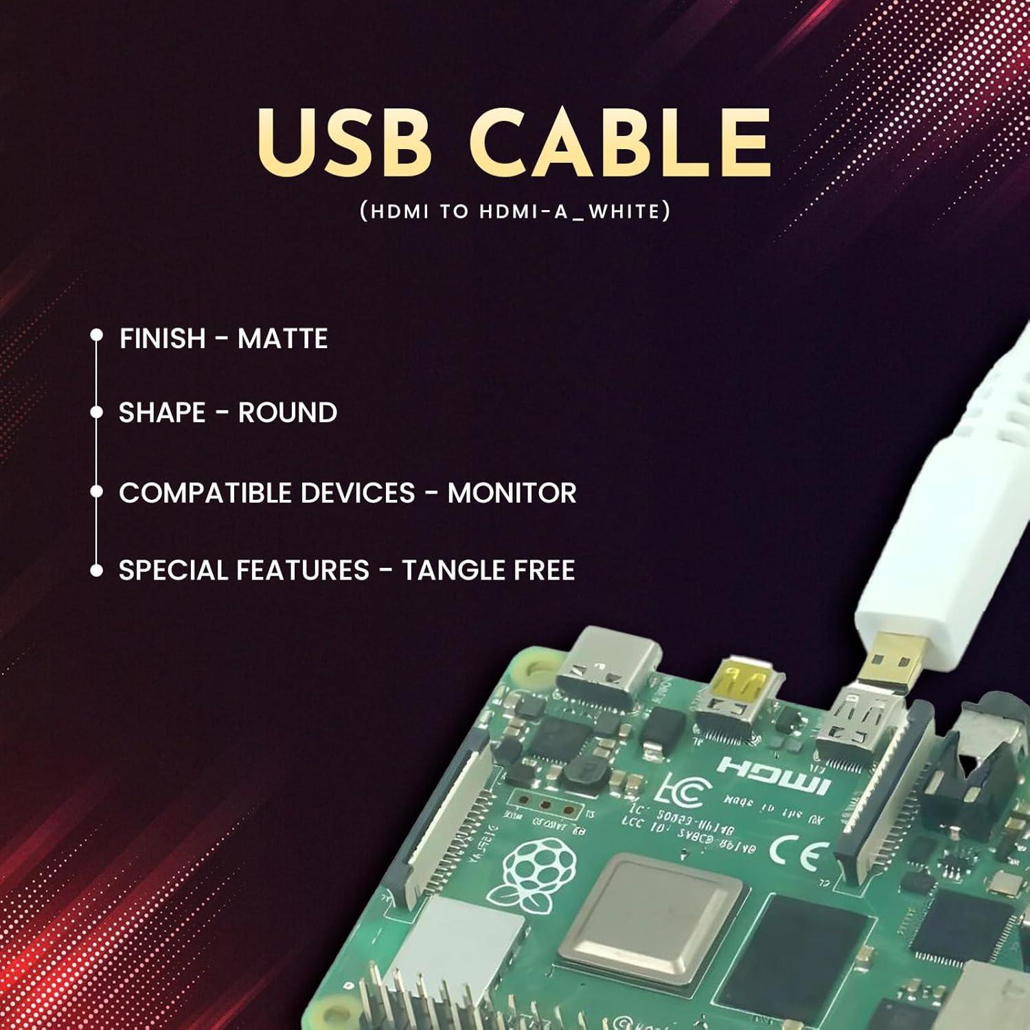 Cable Micro HDMI a HDMI-A 23.5cm sb components para Raspberry Pi 4