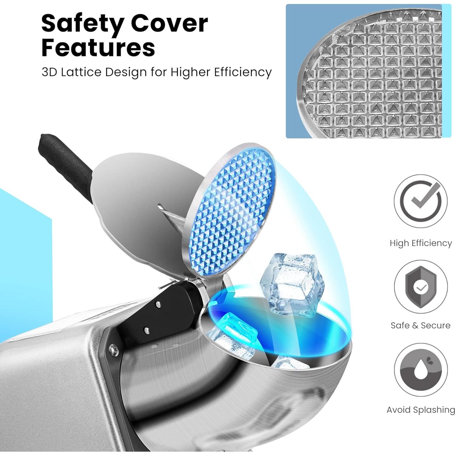 Trituradora de Hielo VIVOHOME 4 Cuchillas 95,25 kg/h Plateada