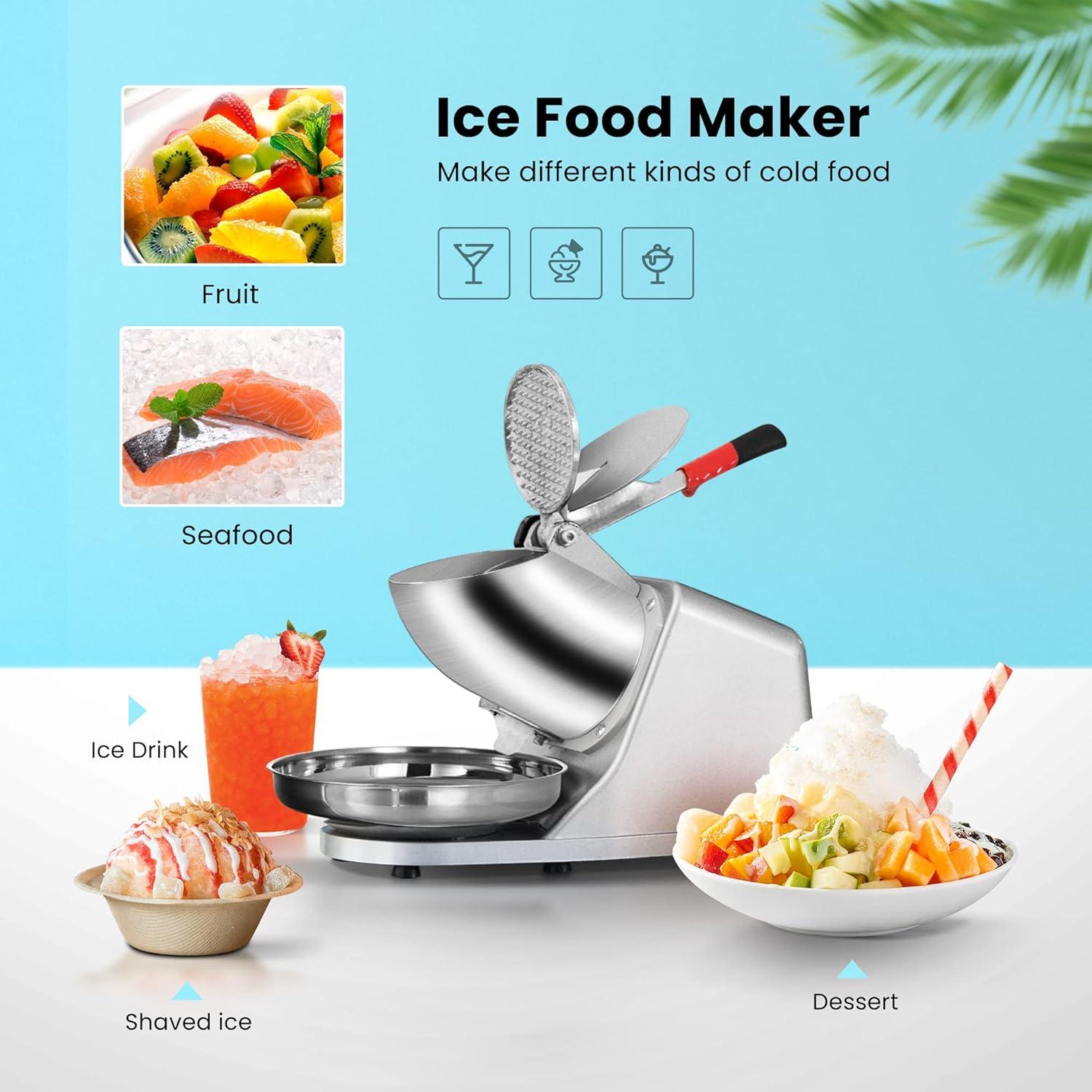 Trituradora de Hielo VIVOHOME 4 Cuchillas 95,25 kg/h Plateada