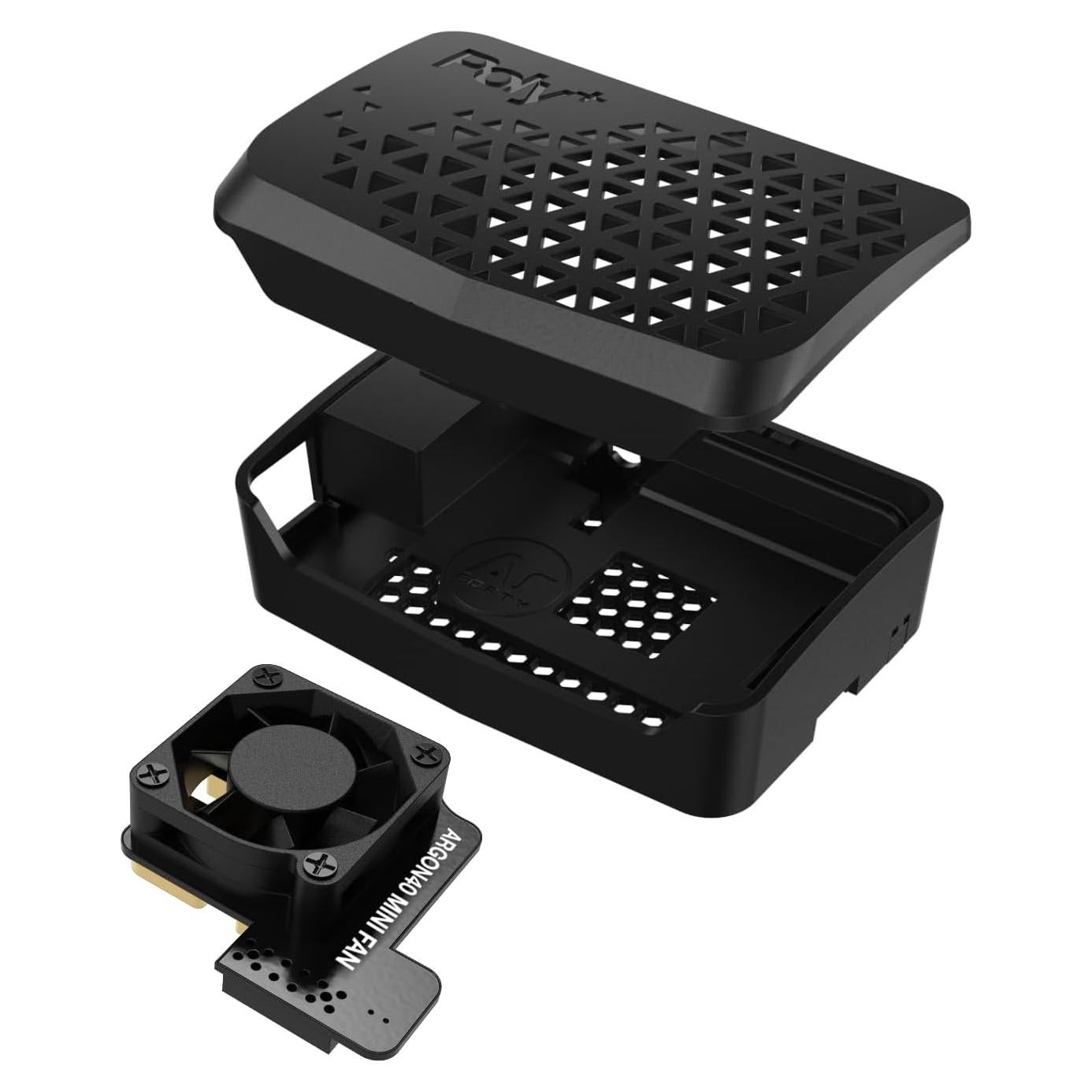 Caja de plástico Argon Forty POLY+ para Raspberry Pi 4 con ventilador