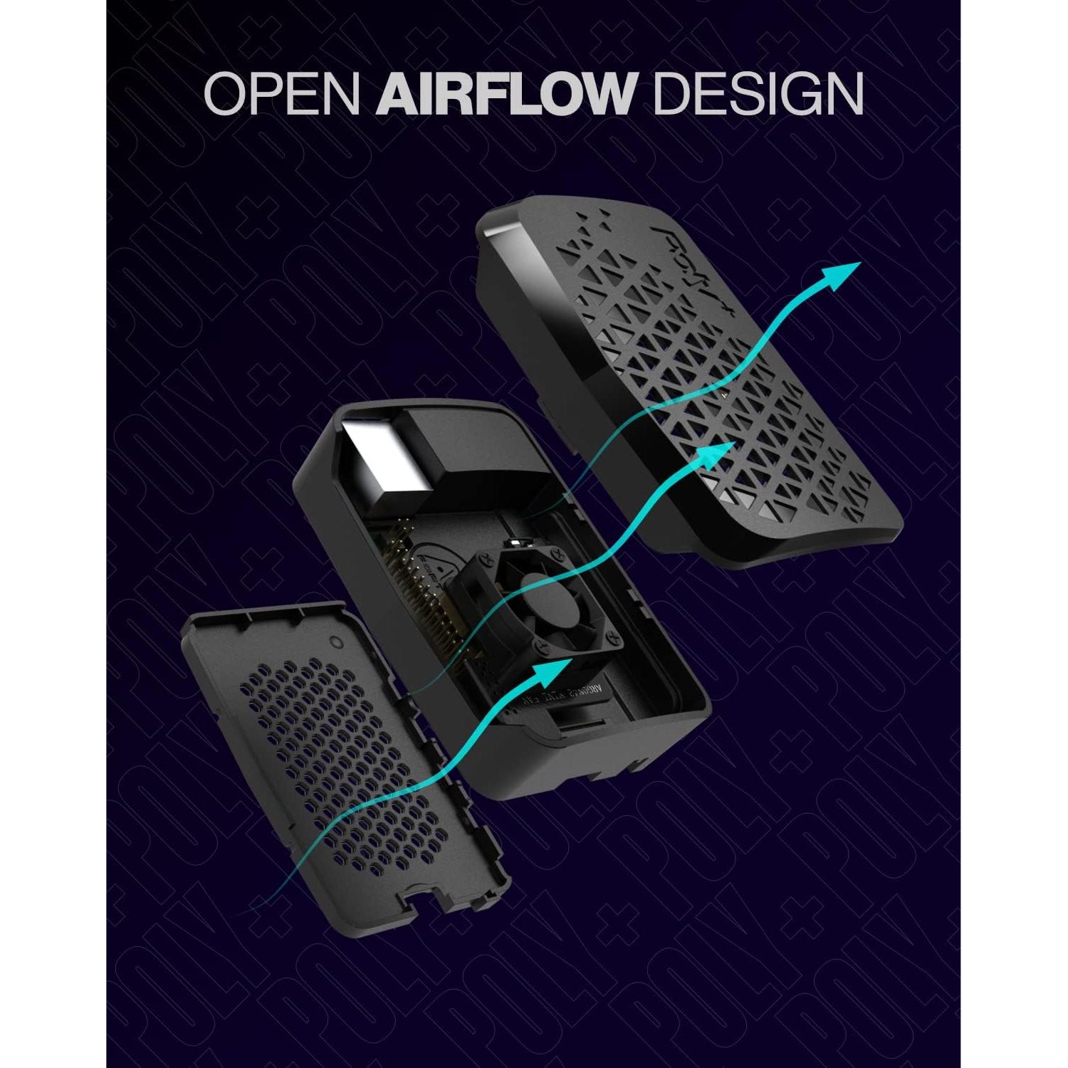 Caja de plástico Argon Forty POLY+ para Raspberry Pi 4 con ventilador