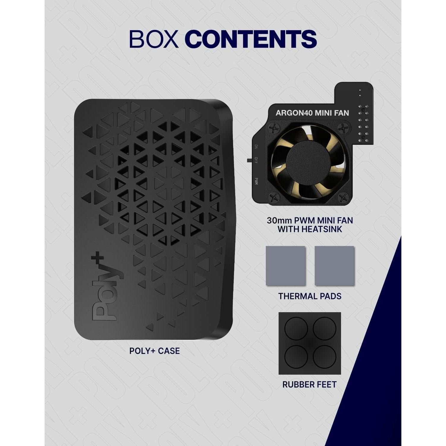 Caja de plástico Argon Forty POLY+ para Raspberry Pi 4 con ventilador