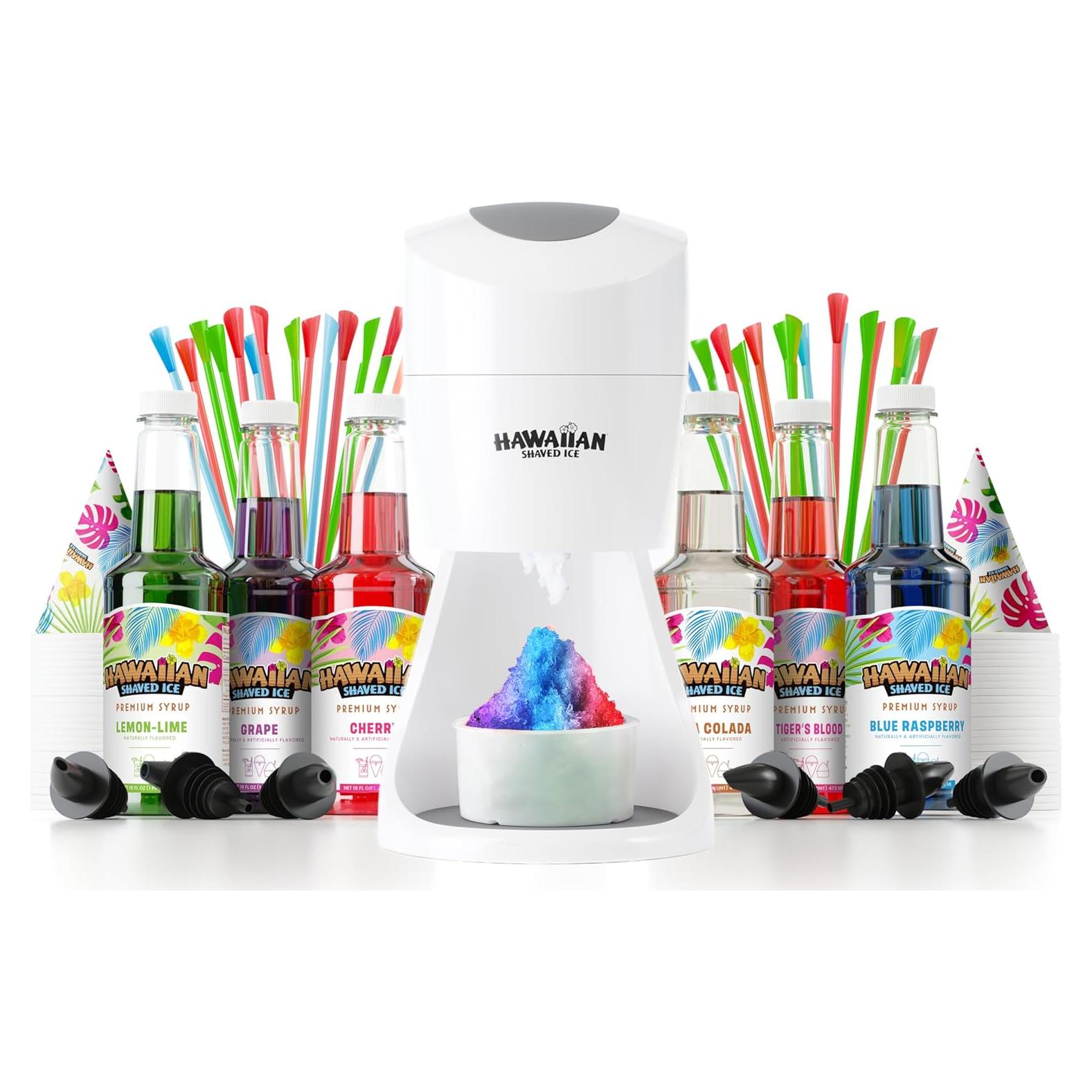 Máquina de Hielo Raspado Hawaiian S900A con Jarabes y Accesorios