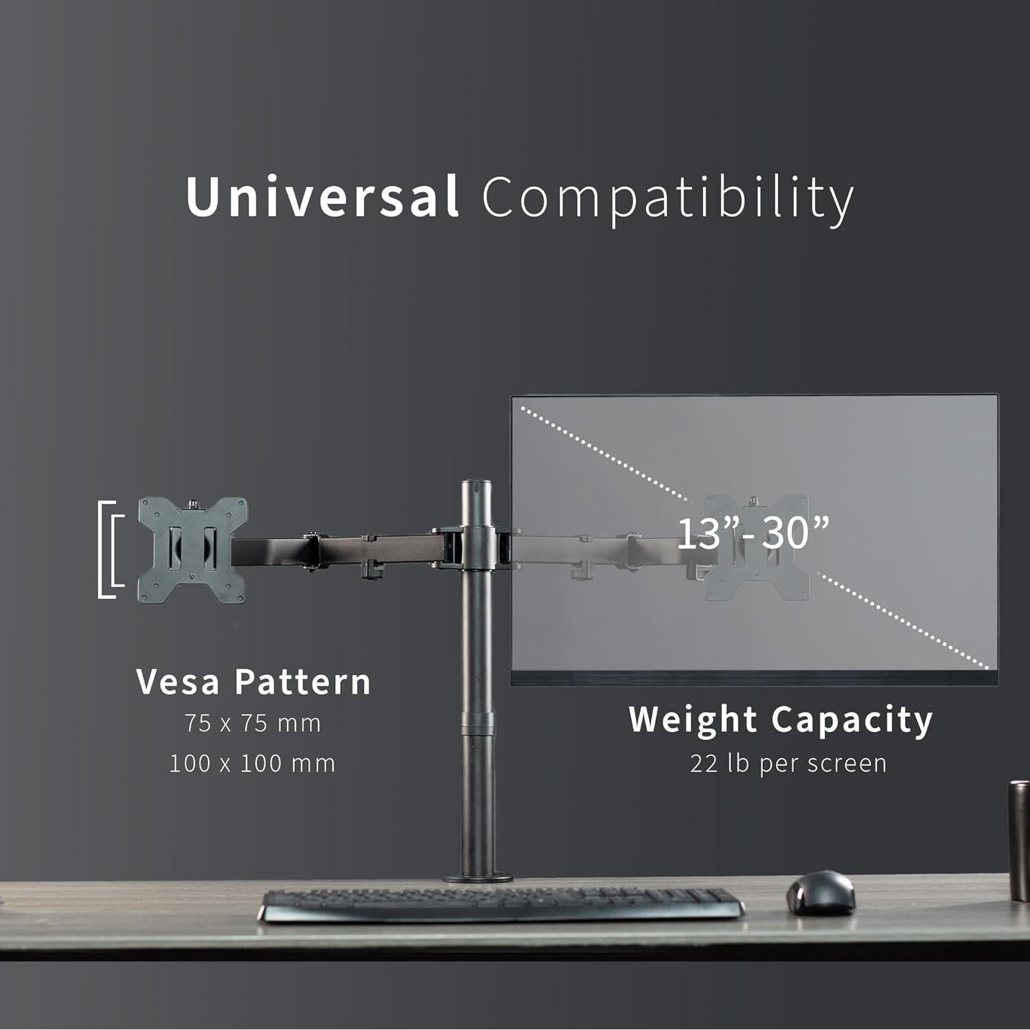 Soporte Doble para Monitor VIVO STAND-V002 Ajustable 13-30"