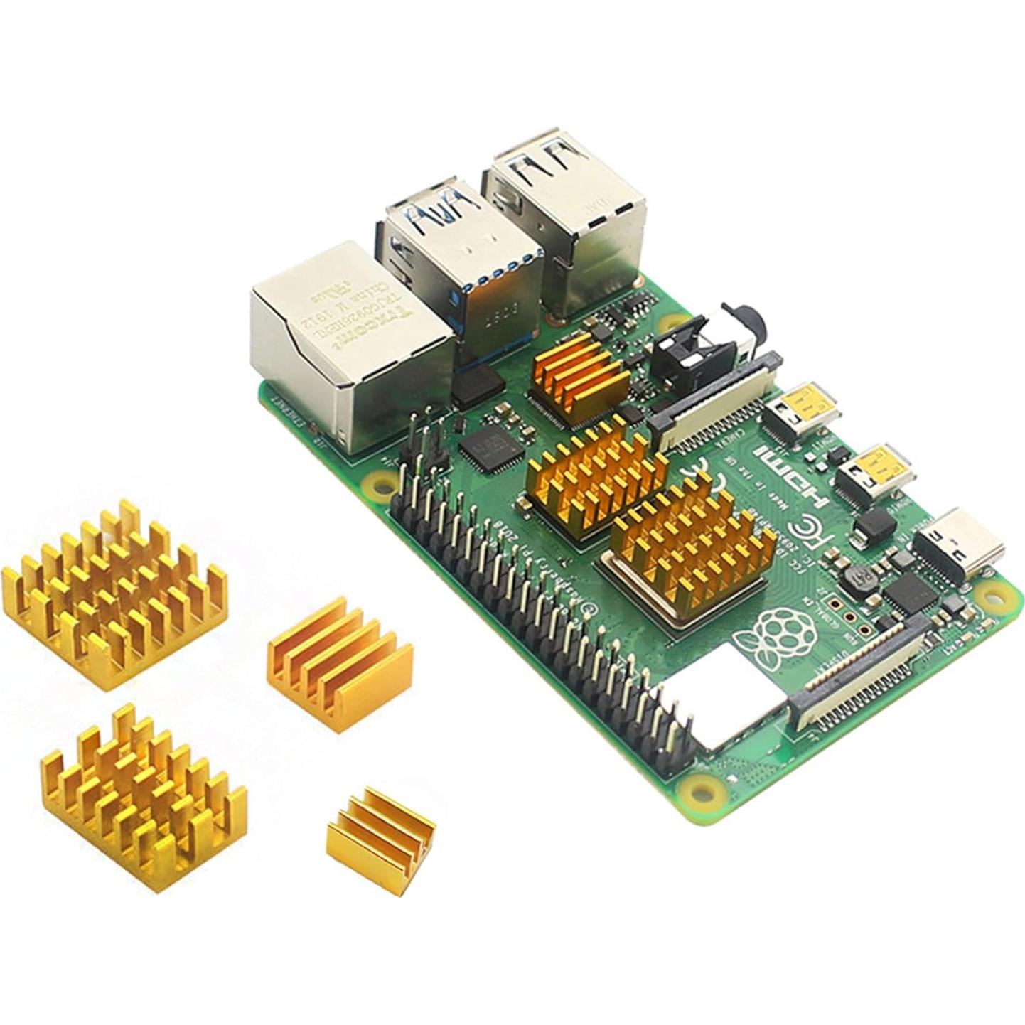 Disipador de Aluminio para Raspberry Pi 4 Modelo B - 8 Piezas