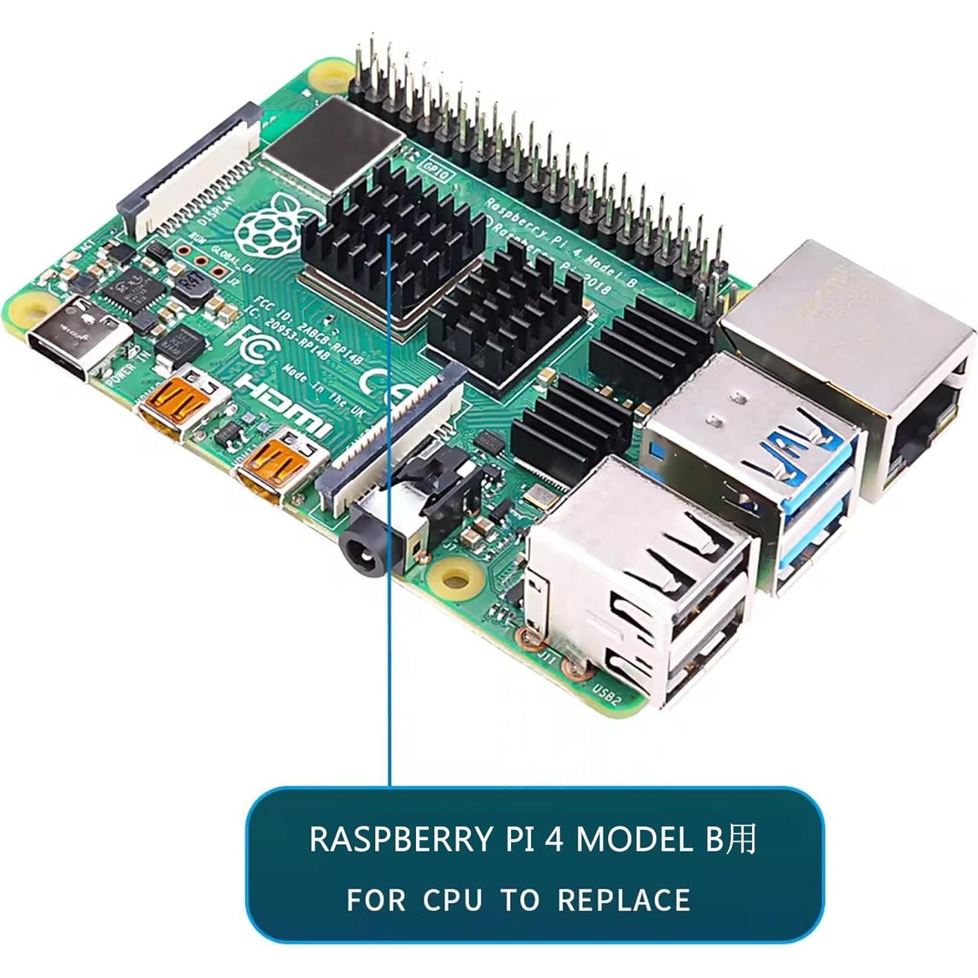 Disipador de Aluminio para Raspberry Pi 4 Modelo B - 8 Piezas