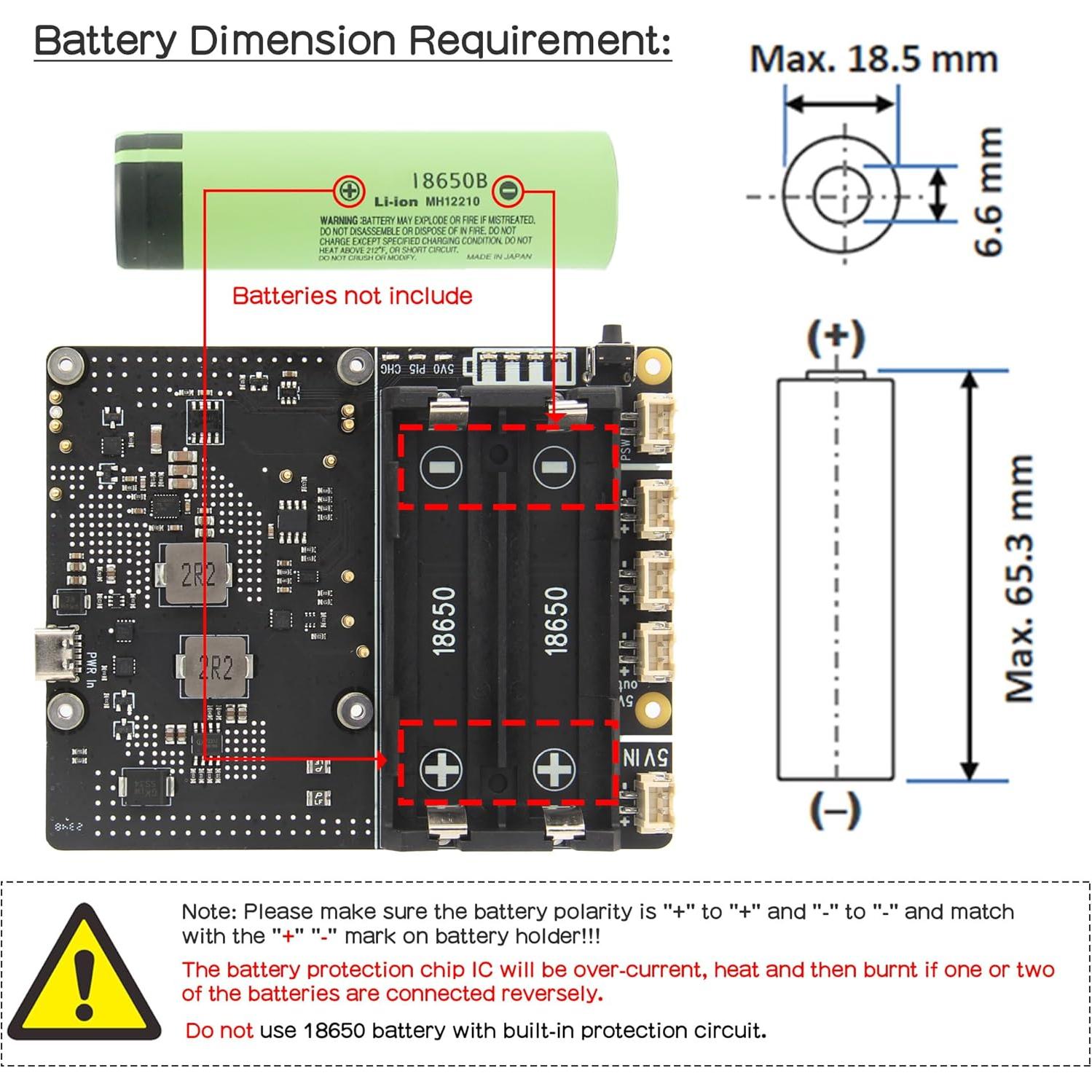 Geekworm X1201 UPS Shield 5V para Raspberry Pi 5 - 5A