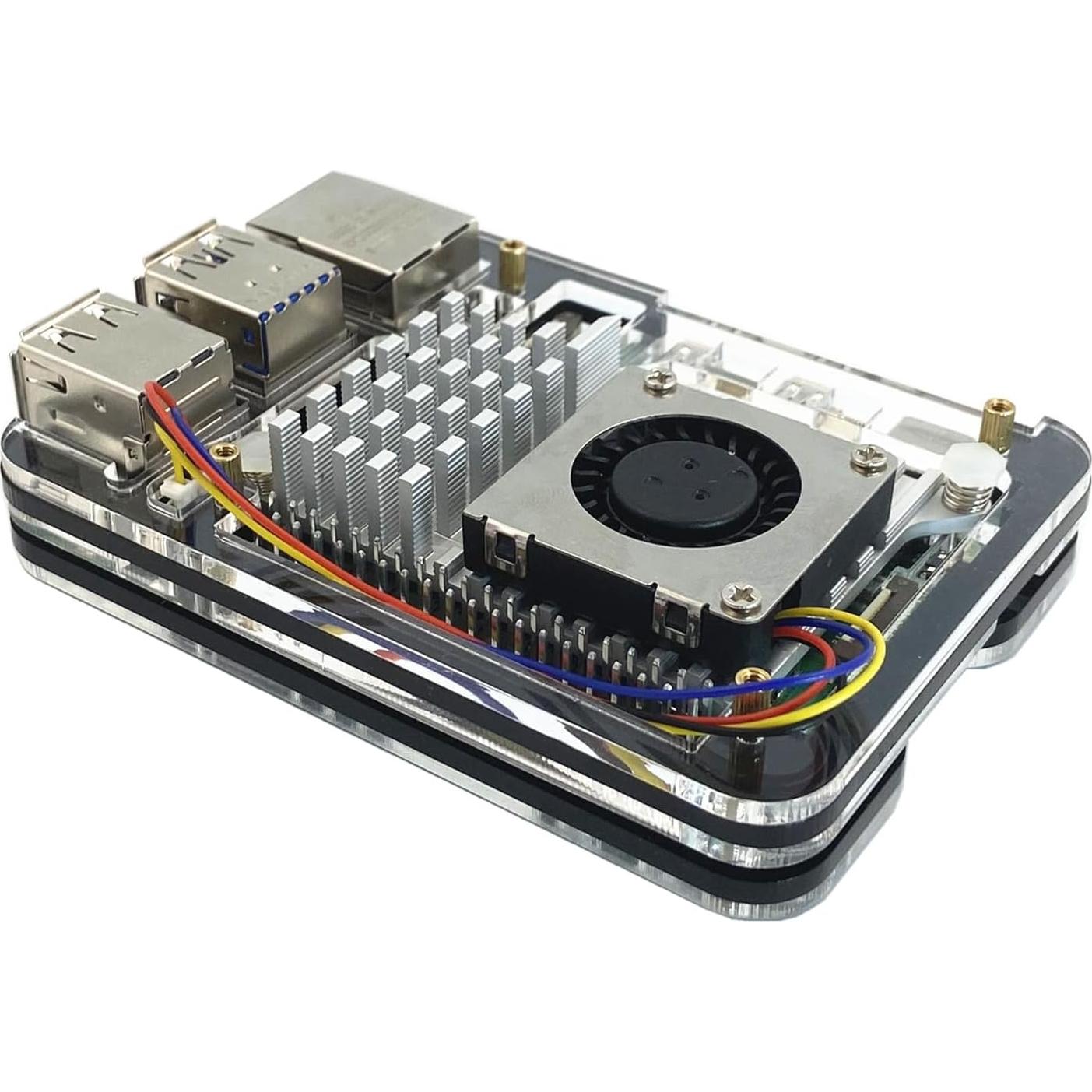 Caja Acrílica para Raspberry Pi 5 WEIYIXING con Enfriador Activo