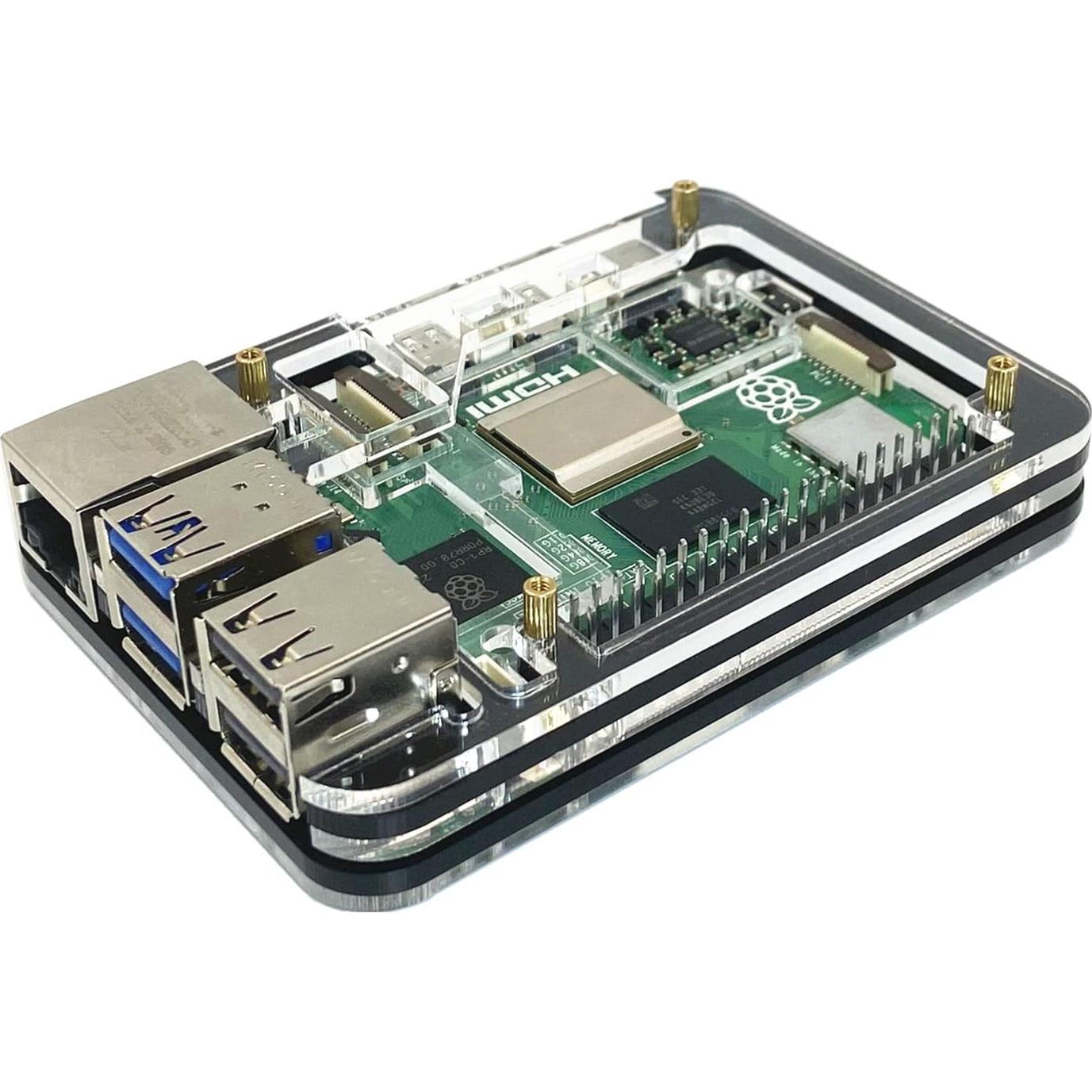 Caja Acrílica para Raspberry Pi 5 WEIYIXING con Enfriador Activo