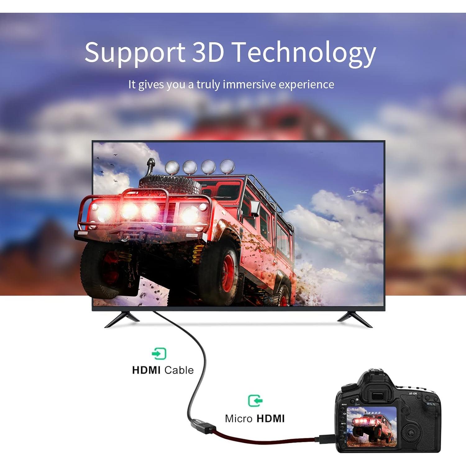 Adaptador Micro HDMI a HDMI MITATTOK 4K 32g para cámaras