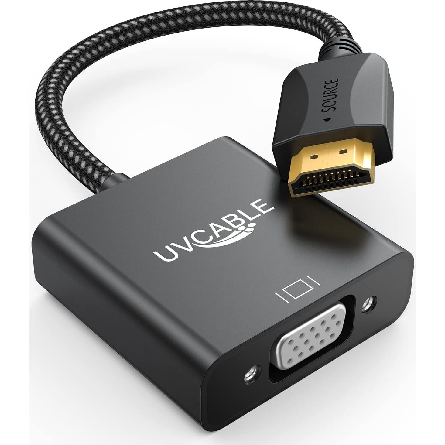 Adaptador HDMI a VGA UV-CABLE 5 Unidades 1080p Negro
