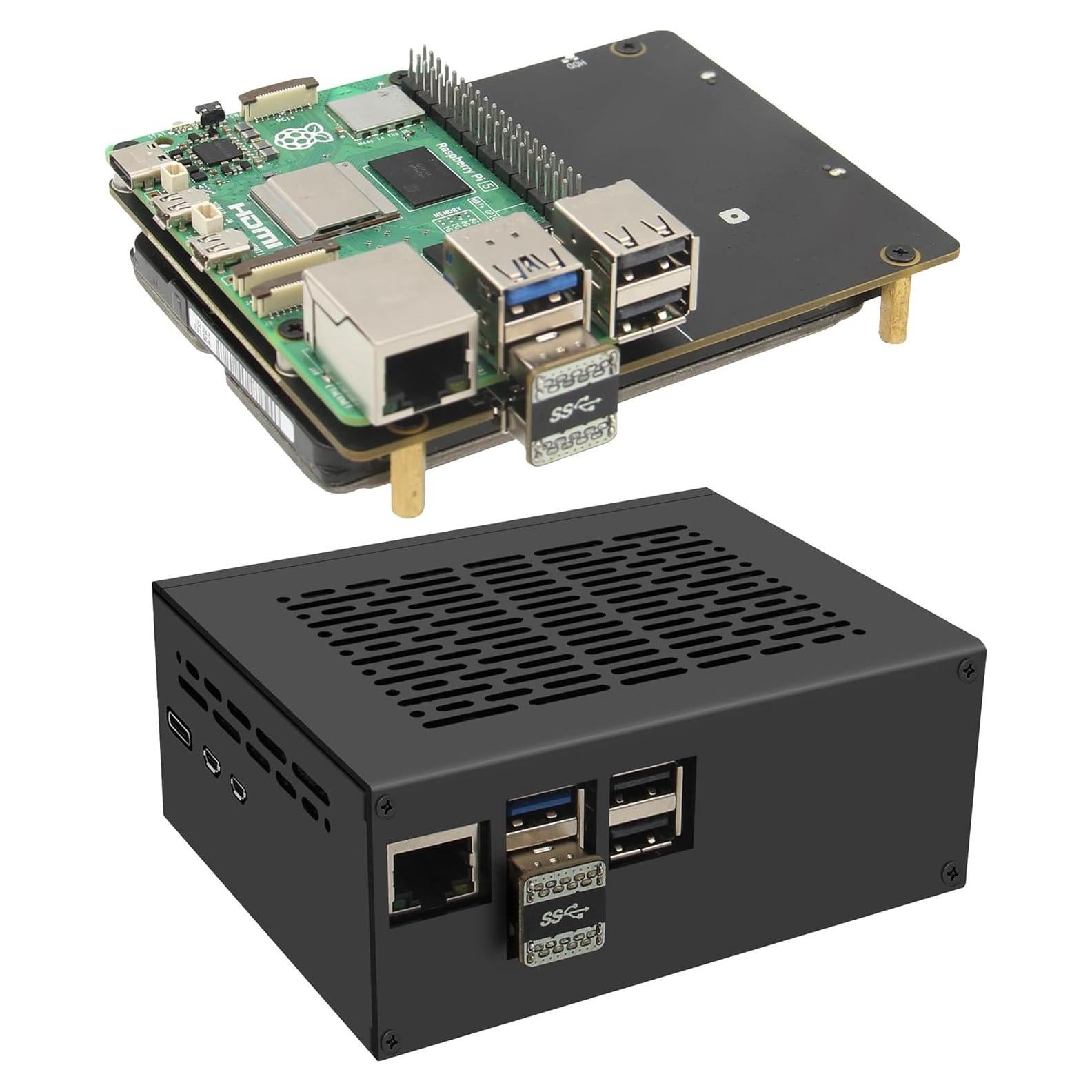 Geekworm X1100 Caja Metal para HDD/SSD 2.5" Raspberry Pi 5