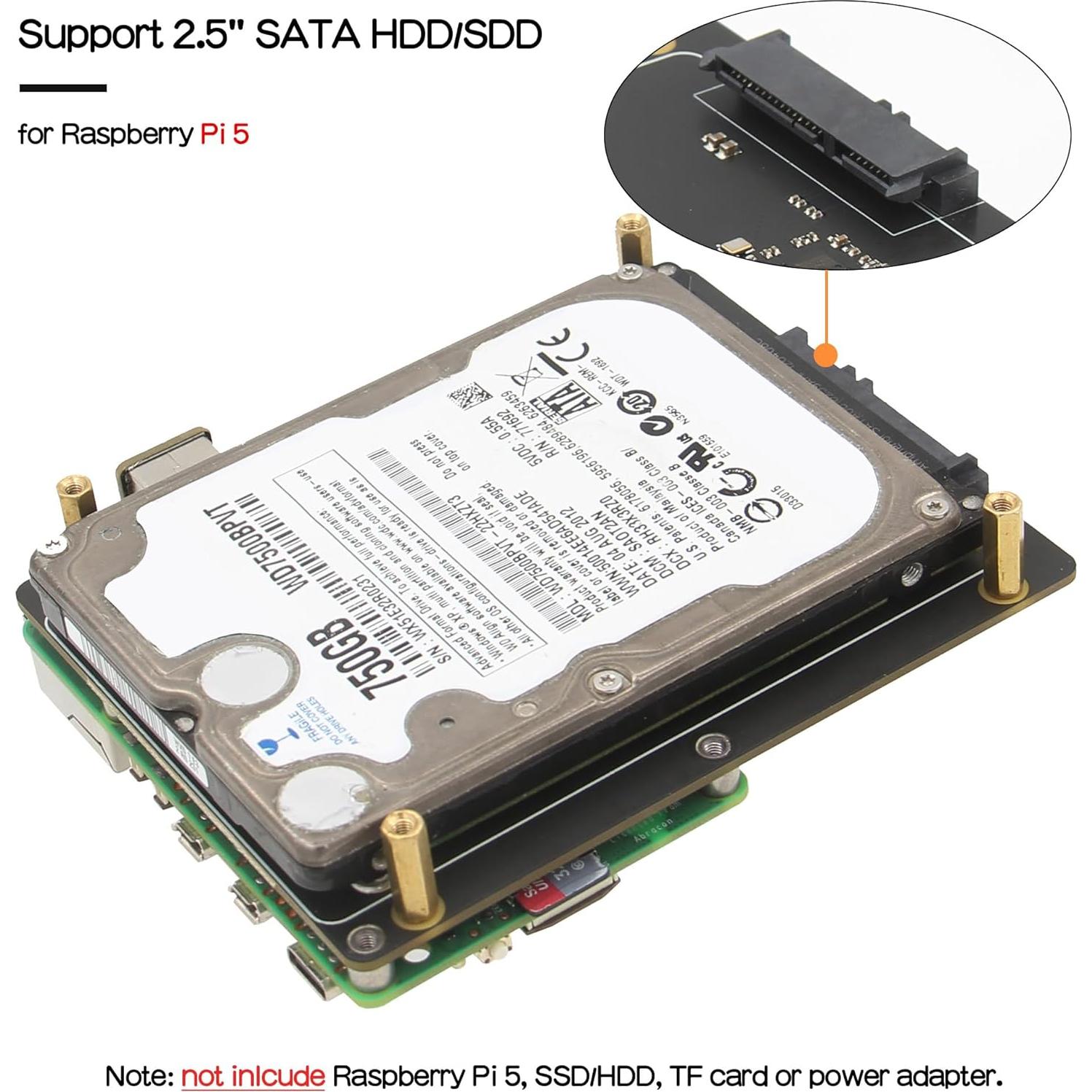 Geekworm X1100 Caja Metal para HDD/SSD 2.5" Raspberry Pi 5