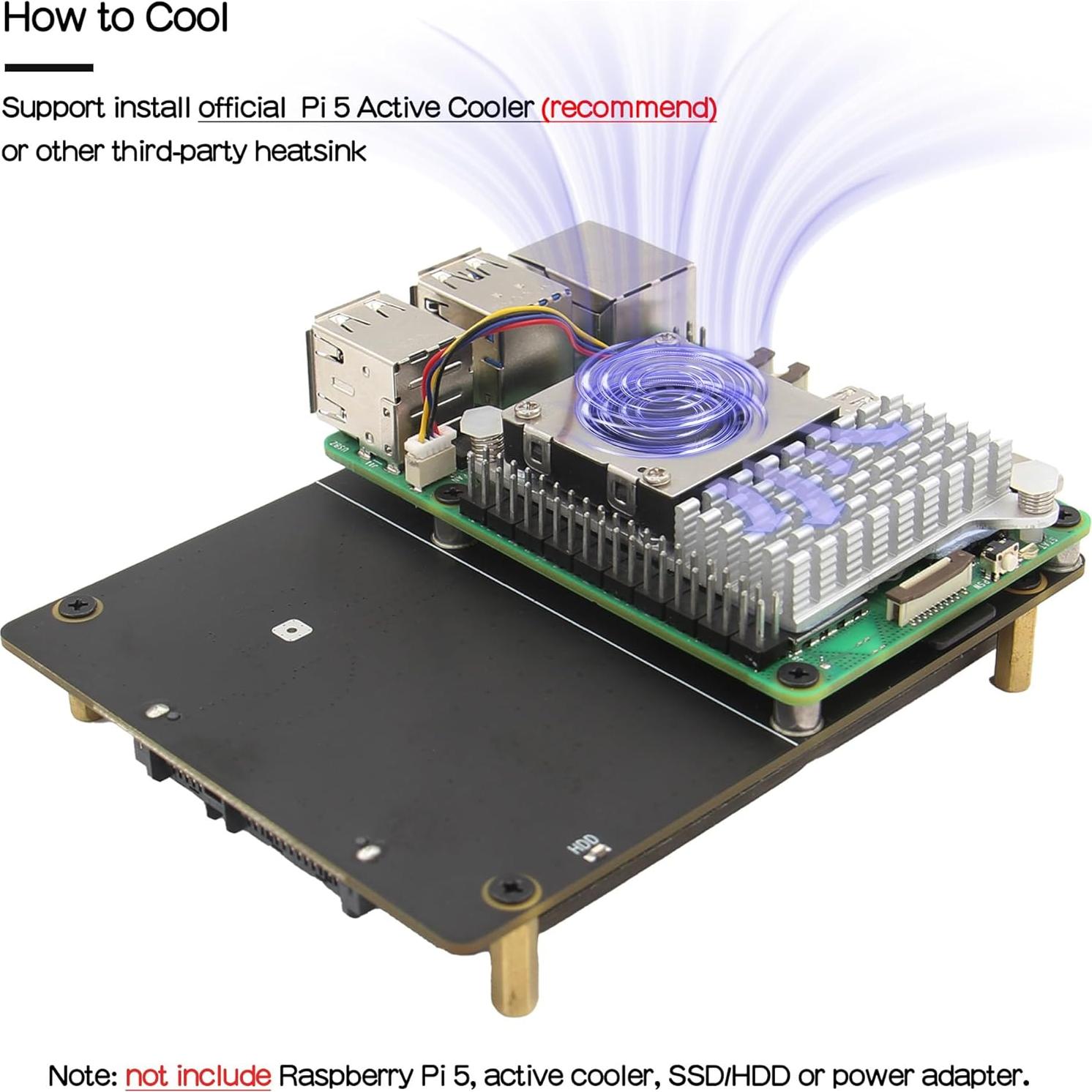 Geekworm X1100 Caja Metal para HDD/SSD 2.5" Raspberry Pi 5