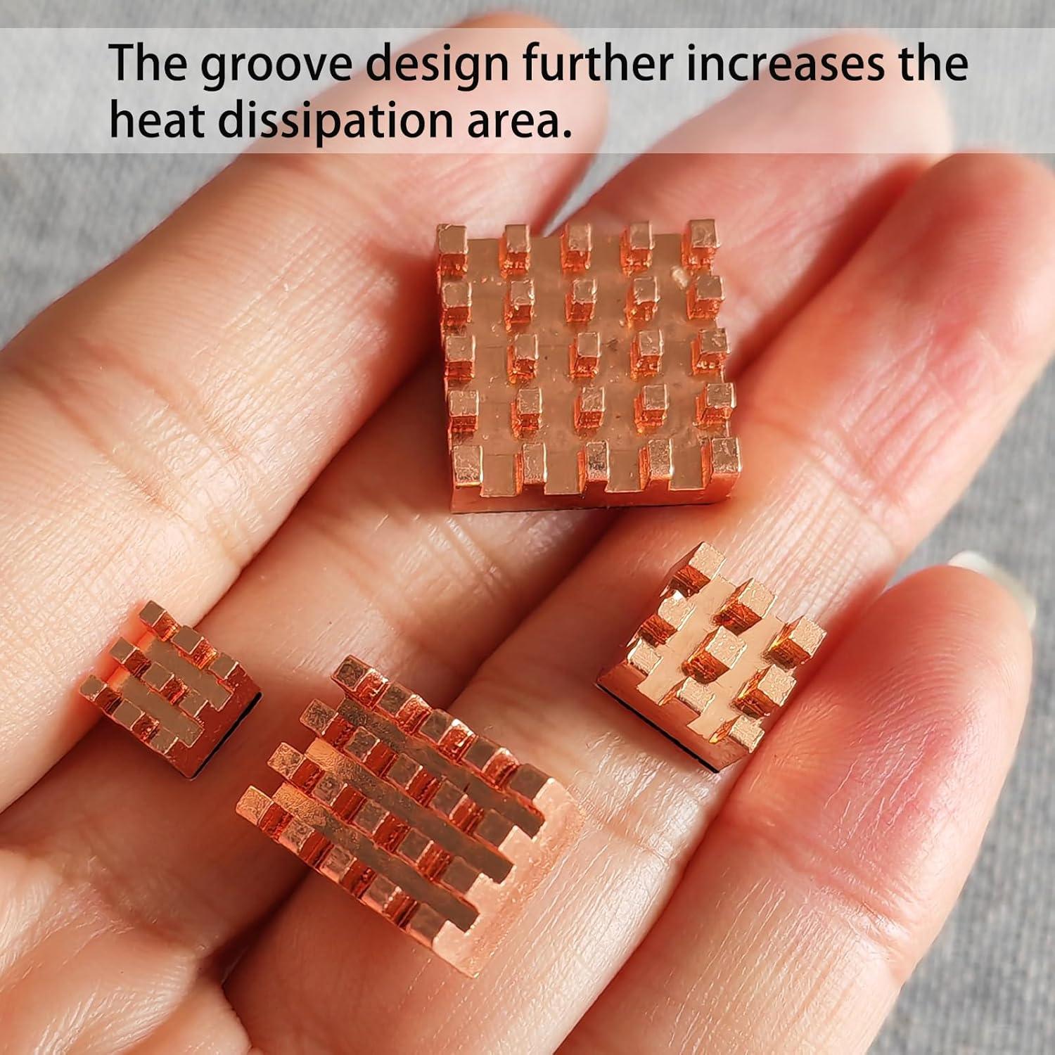Disipador de Calor de Cobre para Raspberry Pi 4B - 4 Piezas