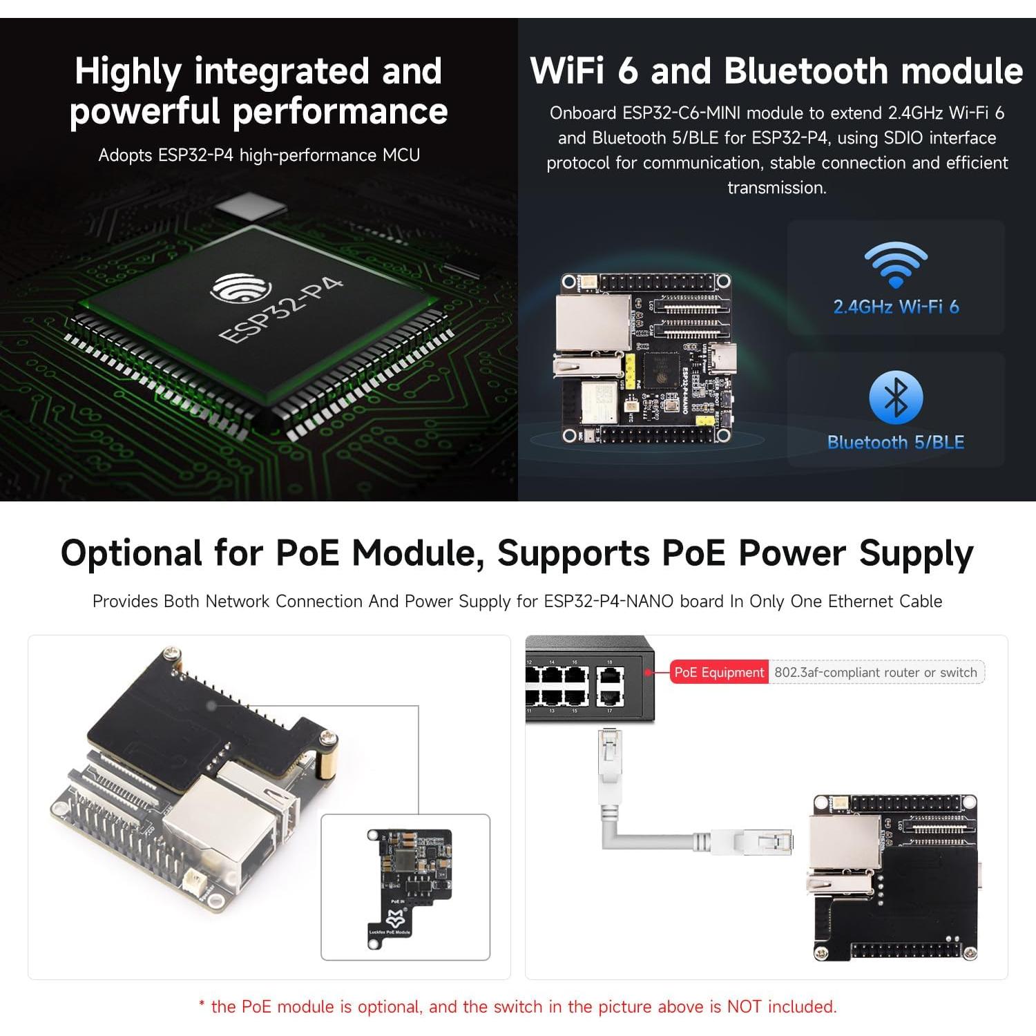 Placa de Desarrollo Waveshare ESP32-P4-NANO con Cámara RPi
