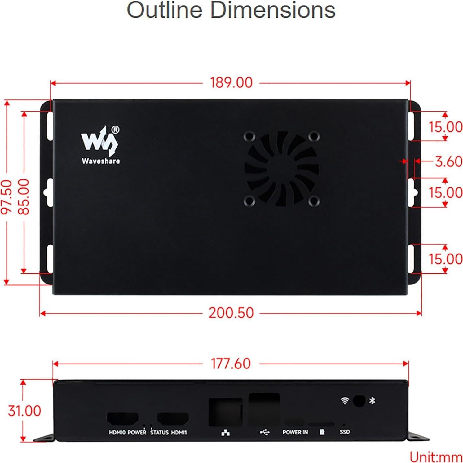Caja Metálica Raspberry Pi 5 con Ventilador y Adaptador GPIO