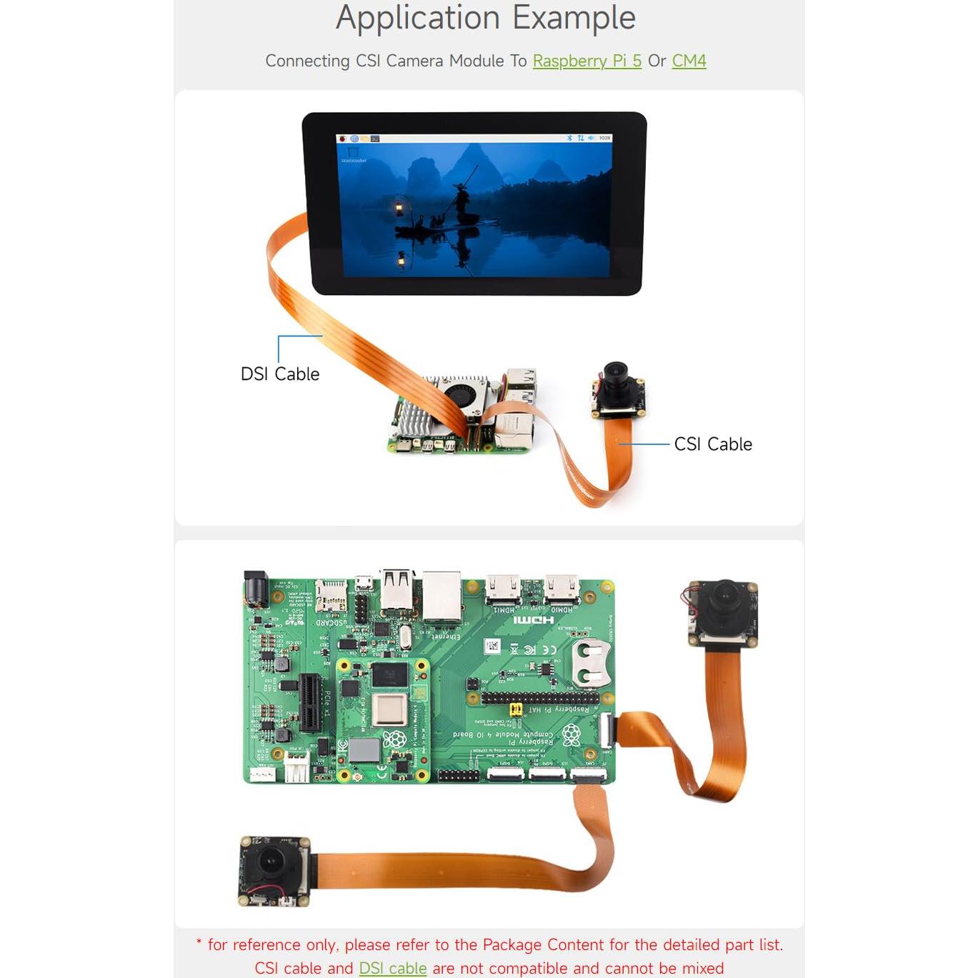 Cable flexible CSI FPC Waveshare 500mm para Raspberry Pi 5