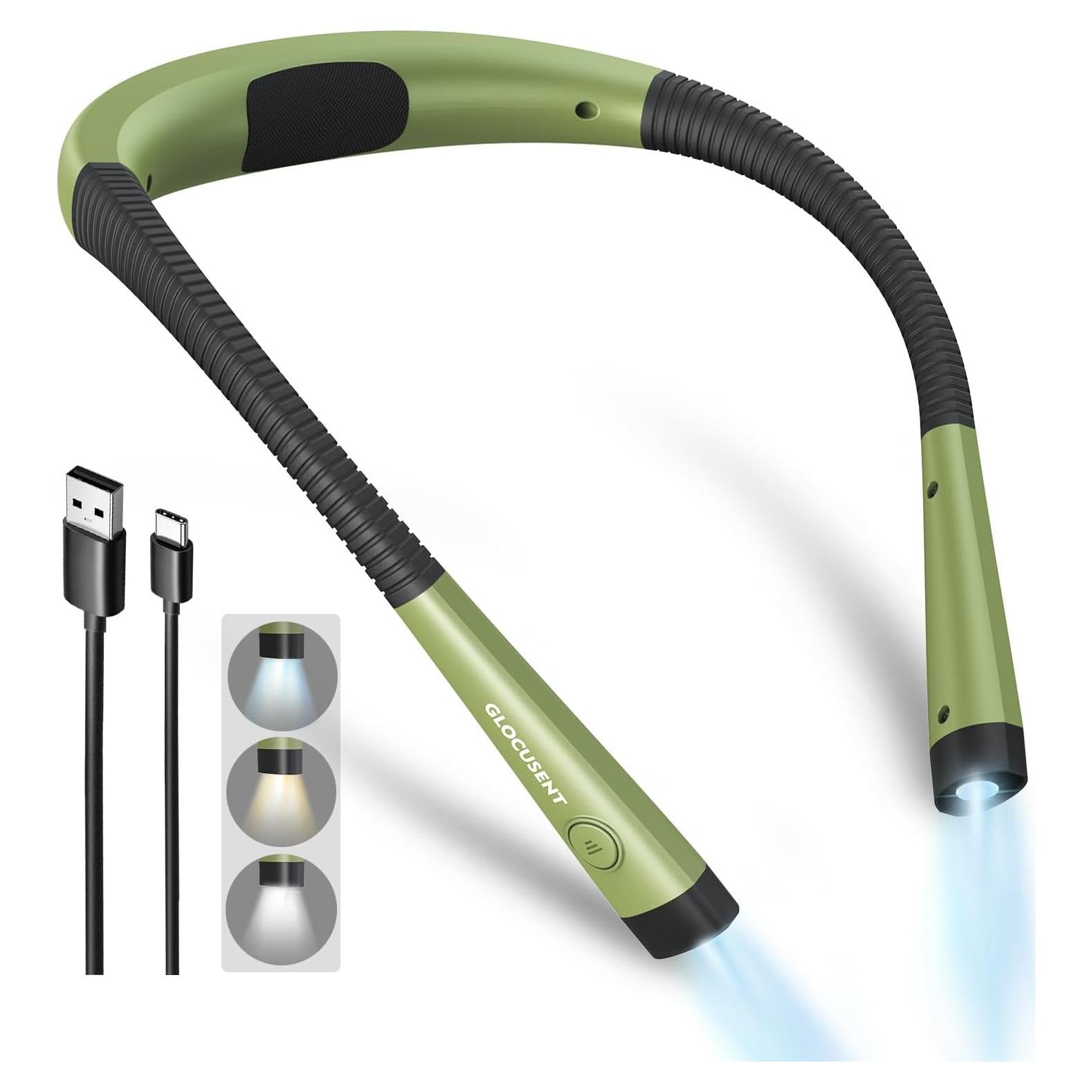 Luz de Lectura Glocusent LED Verde, 3 Colores, 6 Brillos