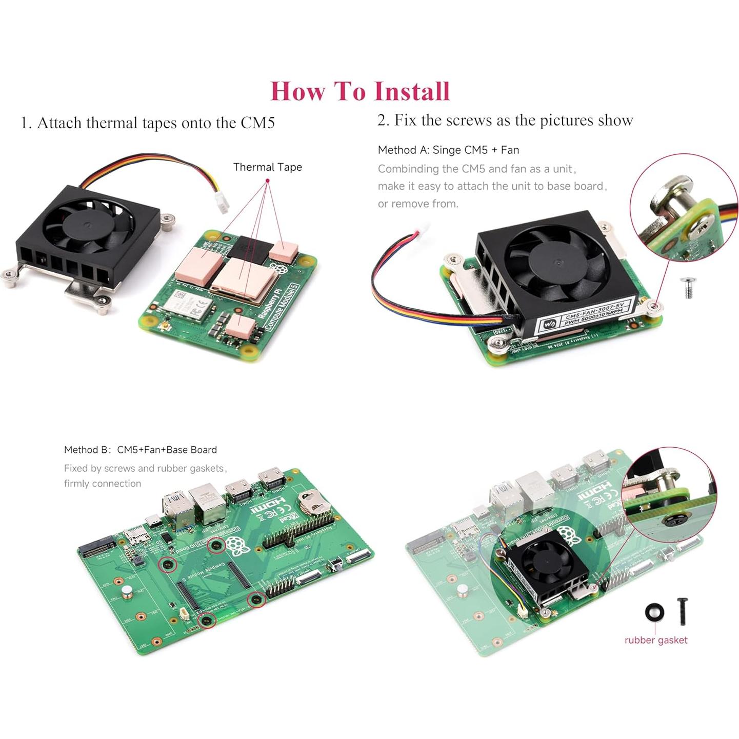 Ventilador de Refrigeración 3007 UeeKKoo para Raspberry Pi CM5