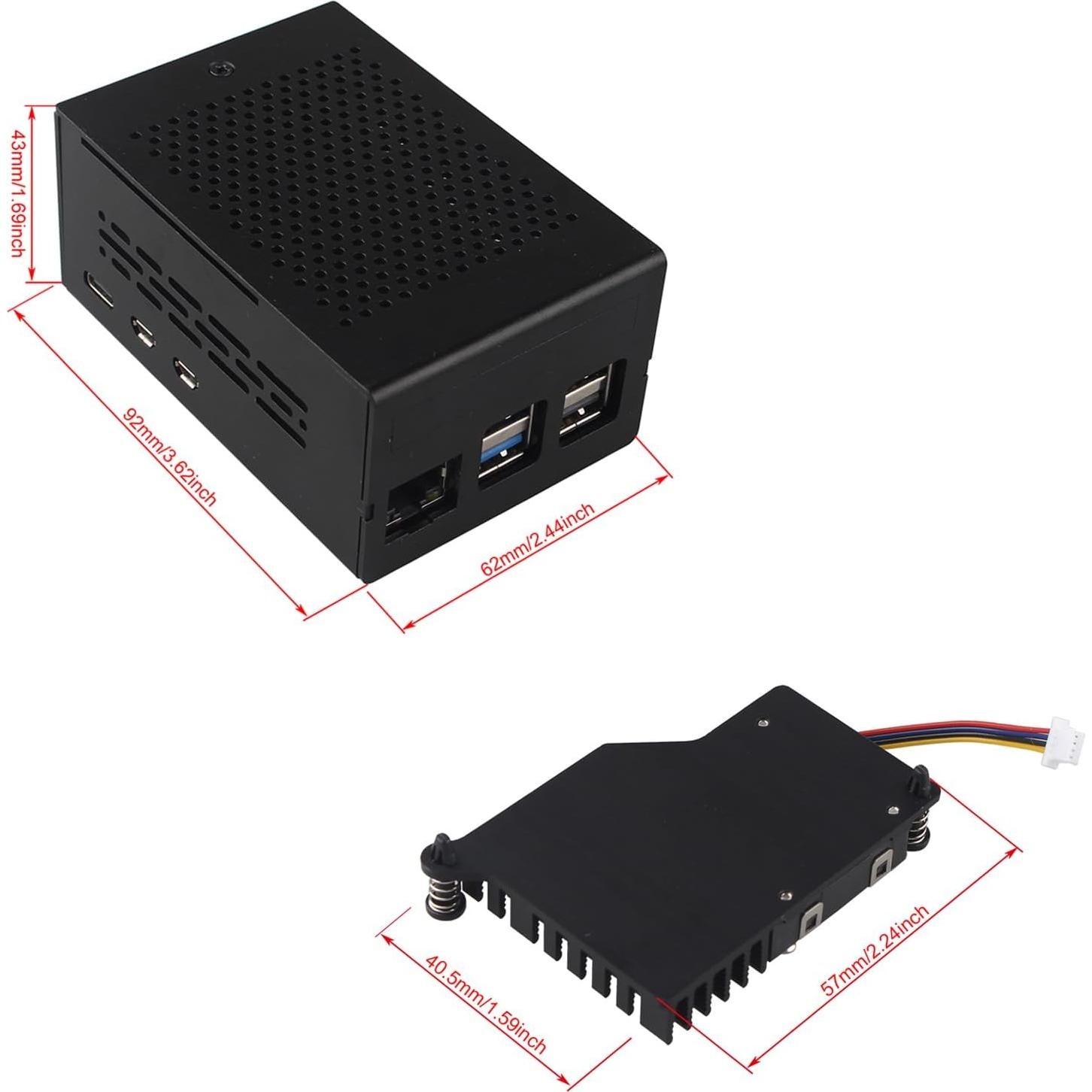Caja de Aluminio ZDE ZC501 con Enfriador PWM para Raspberry Pi 5
