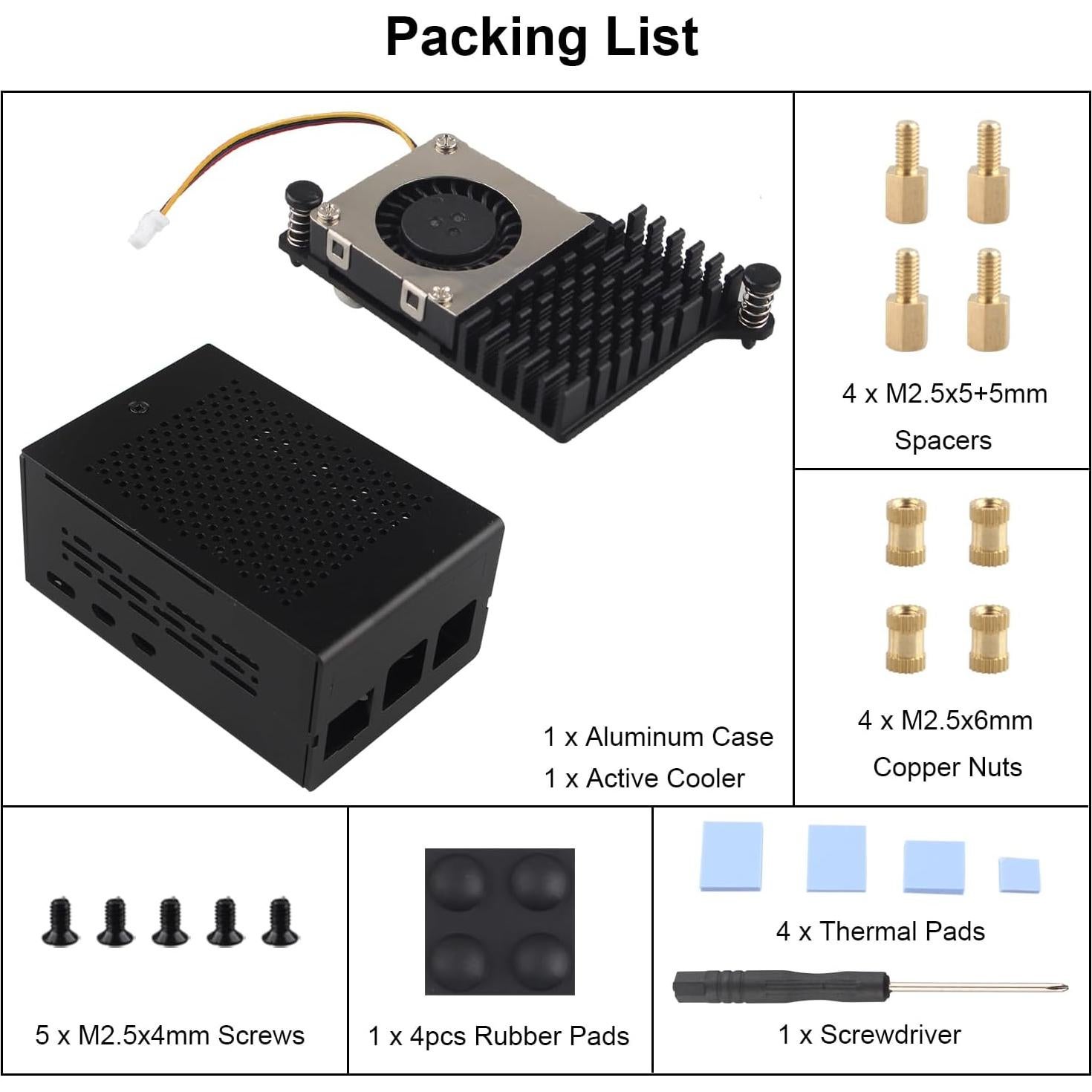 Caja de Aluminio ZDE ZC501 con Enfriador PWM para Raspberry Pi 5