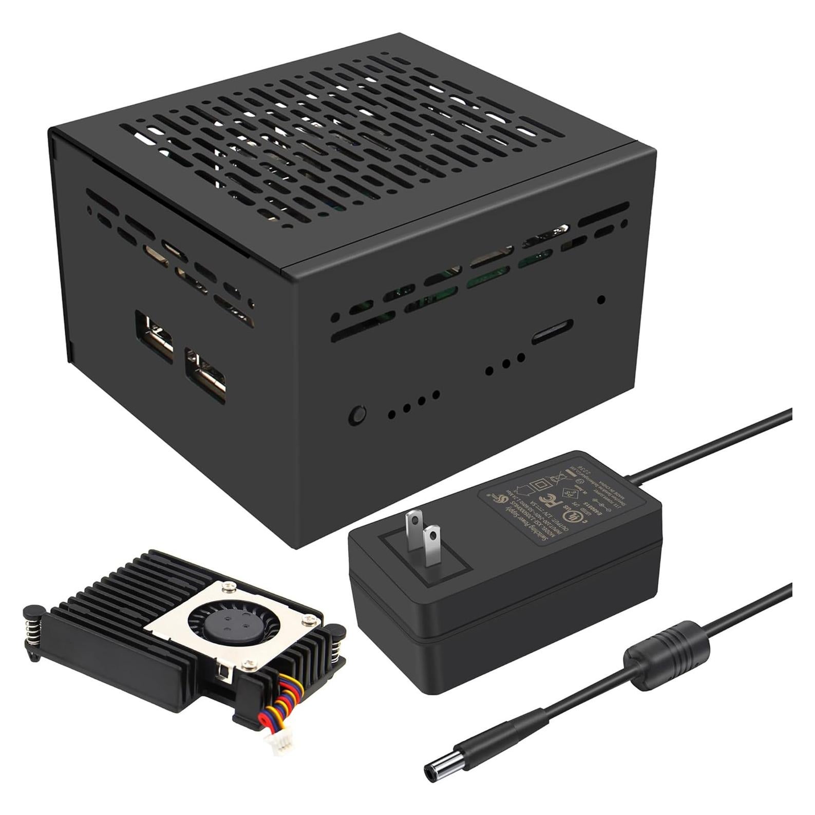 Caja Metal Geekworm X1202-C1 + Enfriador H505 + Adaptador 12V 5A