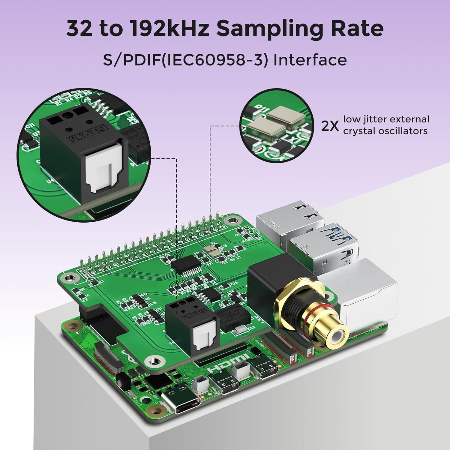 InnoMaker Digi One Hat para Raspberry Pi - Tarjeta de Audio HiFi
