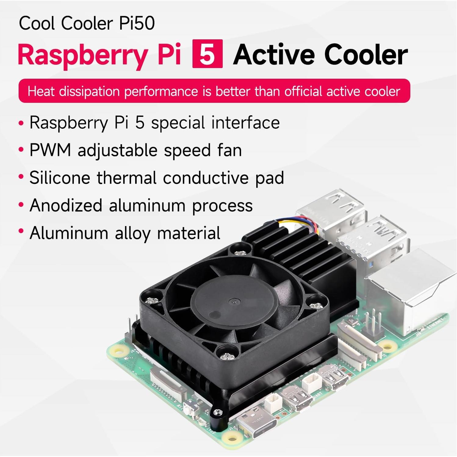Fuente de Alimentación y Enfriador Activo para Raspberry Pi 5