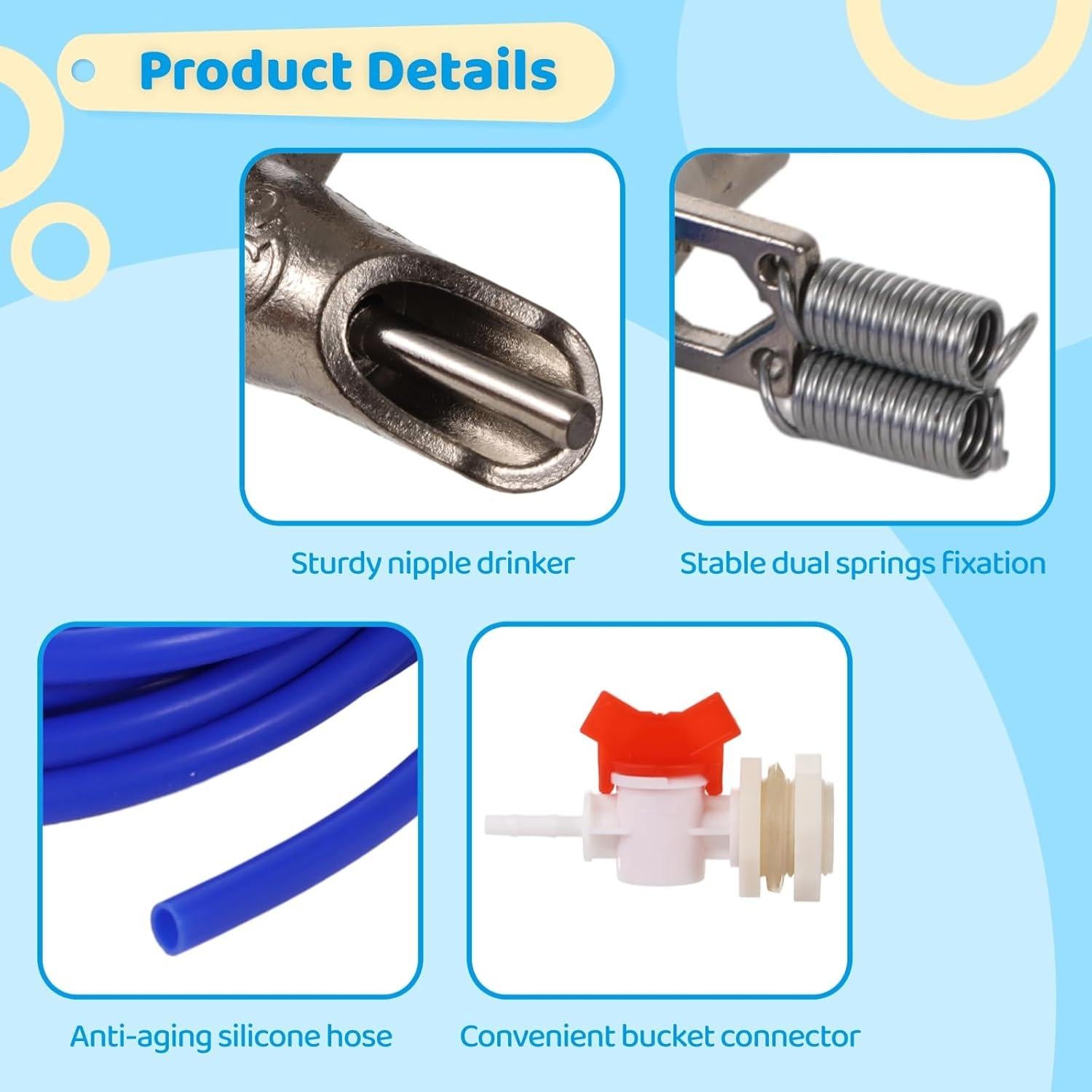 Kit de Riego Automático OMISTAR para Conejos 16 Bebederos